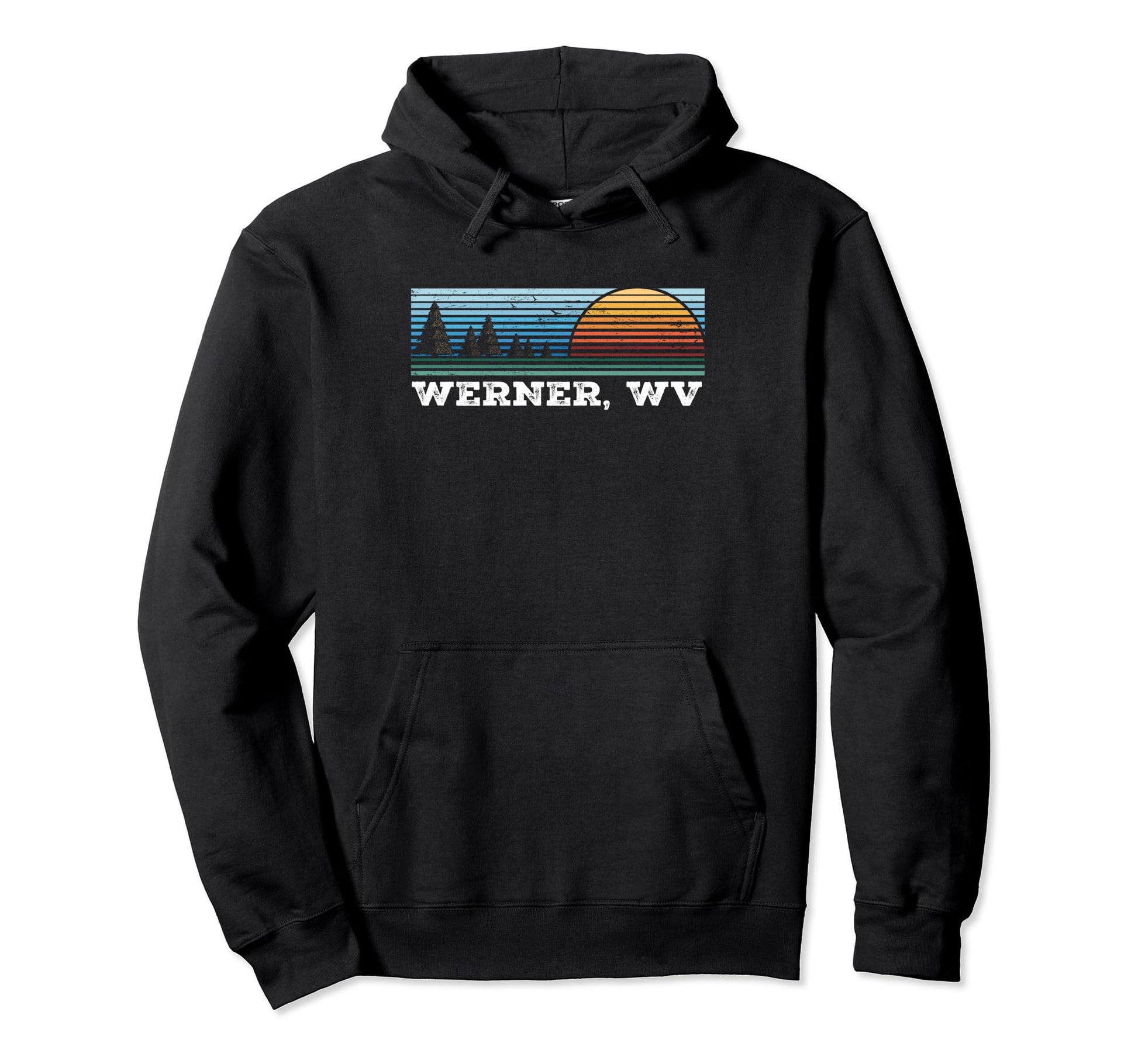 Sunset Stripes Werner West Virginia Hoodie - Trendy Graphic Unisex - T-Shirt, Sweatshirt, Hoodie