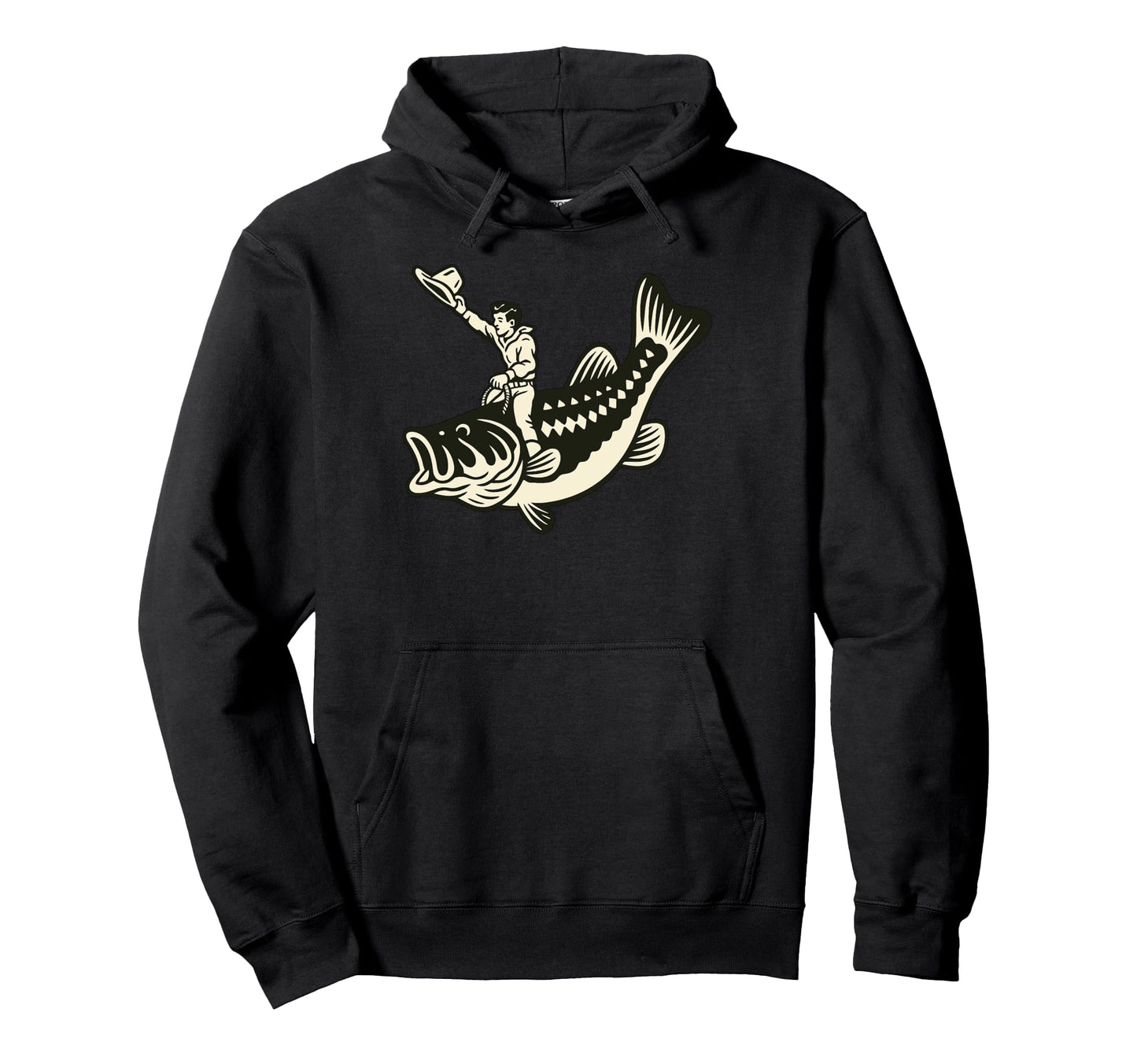 Big Bass Rodeo Cowboy Western Hoodie - Casual Everyday Wear Men Women - T-Shirt, Sweatshirt, Hoodie