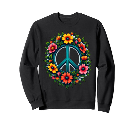 60S 70S Flower Power Groovy Love Sweatshirt - Novelty Apparel for Adults - T-Shirt, Sweatshirt, Hoodie