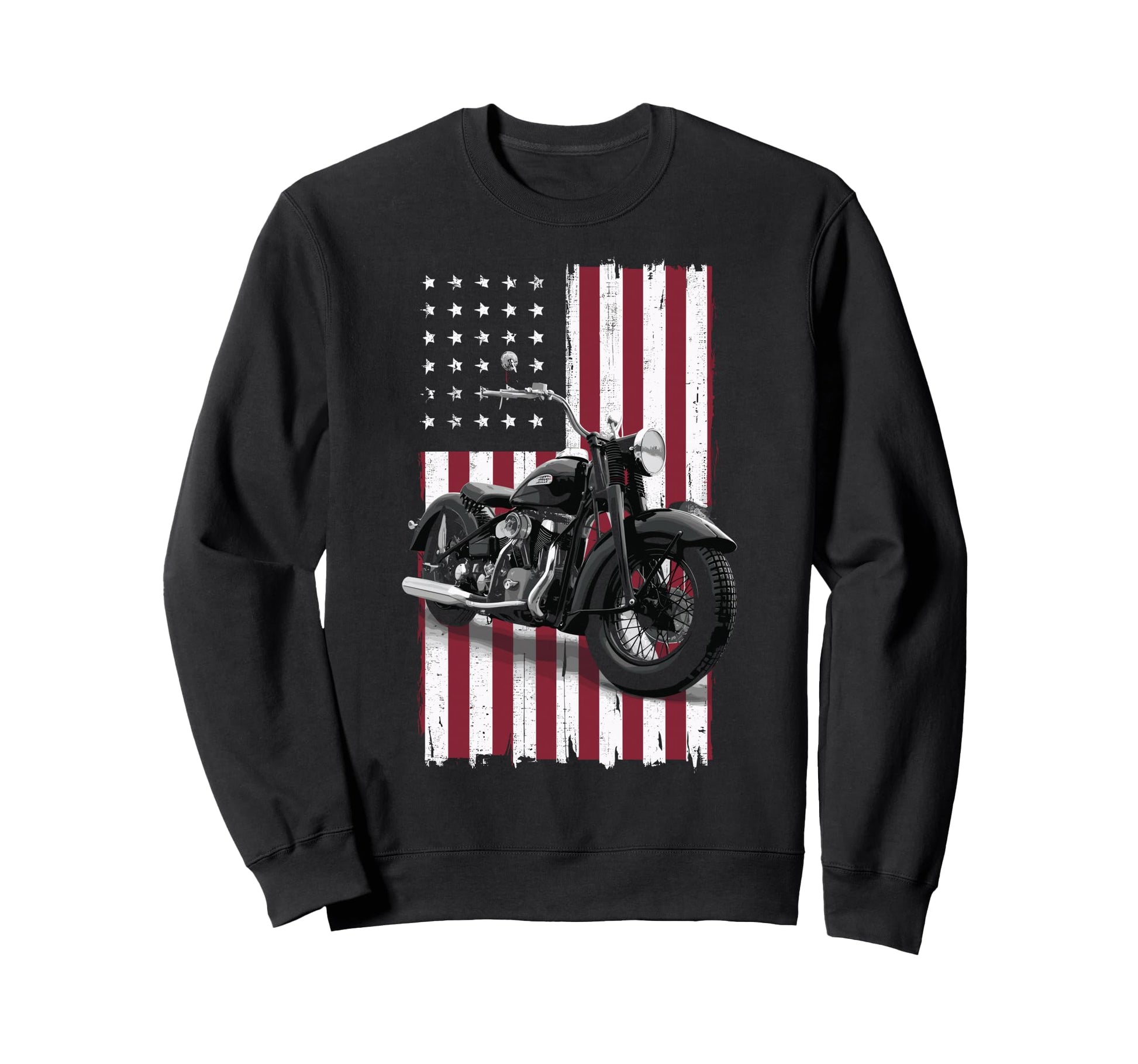 Patriotic Motorcycle Usa Flag Biker Sweatshirt - Novelty Apparel Men Women - T-Shirt, Sweatshirt, Hoodie