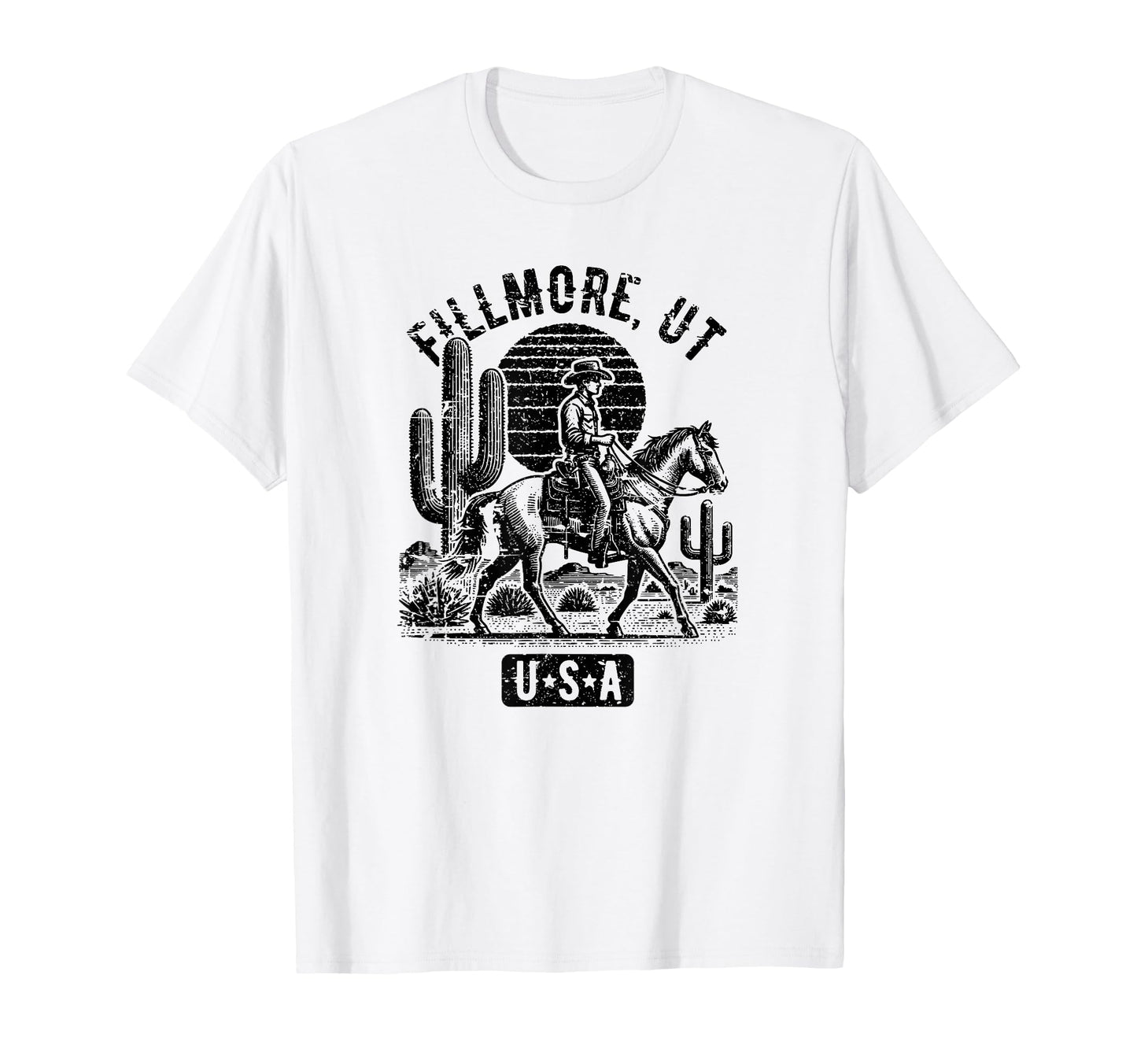 Fillmore Ut Usa Cowboy Horse T-Shirt - Fun Novelty Design for Adults - T-Shirt, Sweatshirt, Hoodie