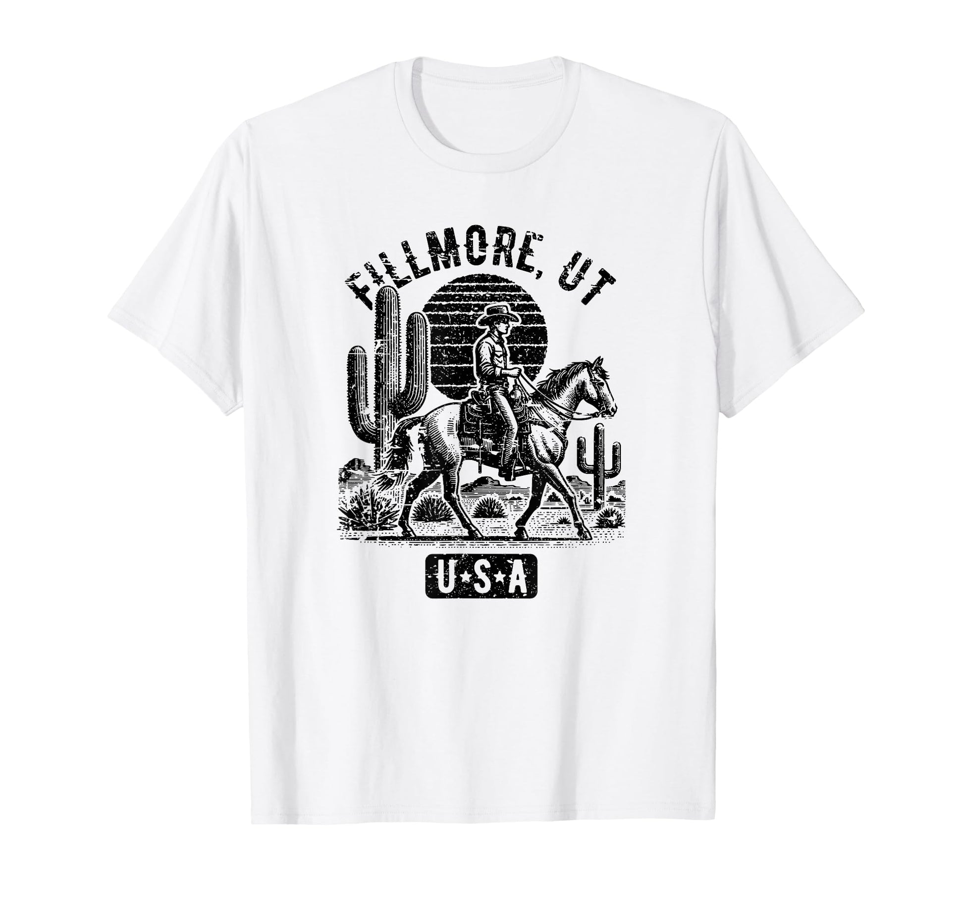 Fillmore Ut Usa Cowboy Horse T-Shirt - Fun Novelty Design for Adults - T-Shirt, Sweatshirt, Hoodie