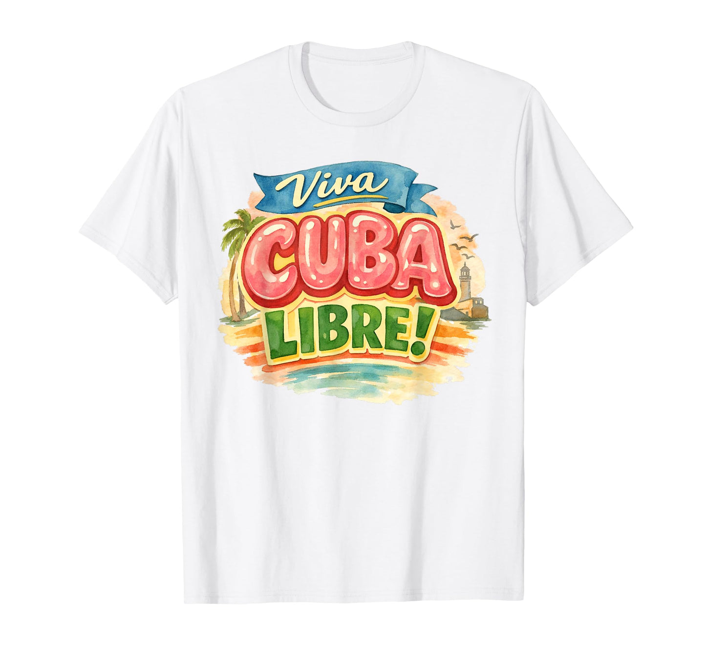 Viva Cuba Libre Cuban Typography T-Shirt - Novelty Apparel for Adults - T-Shirt, Sweatshirt, Hoodie