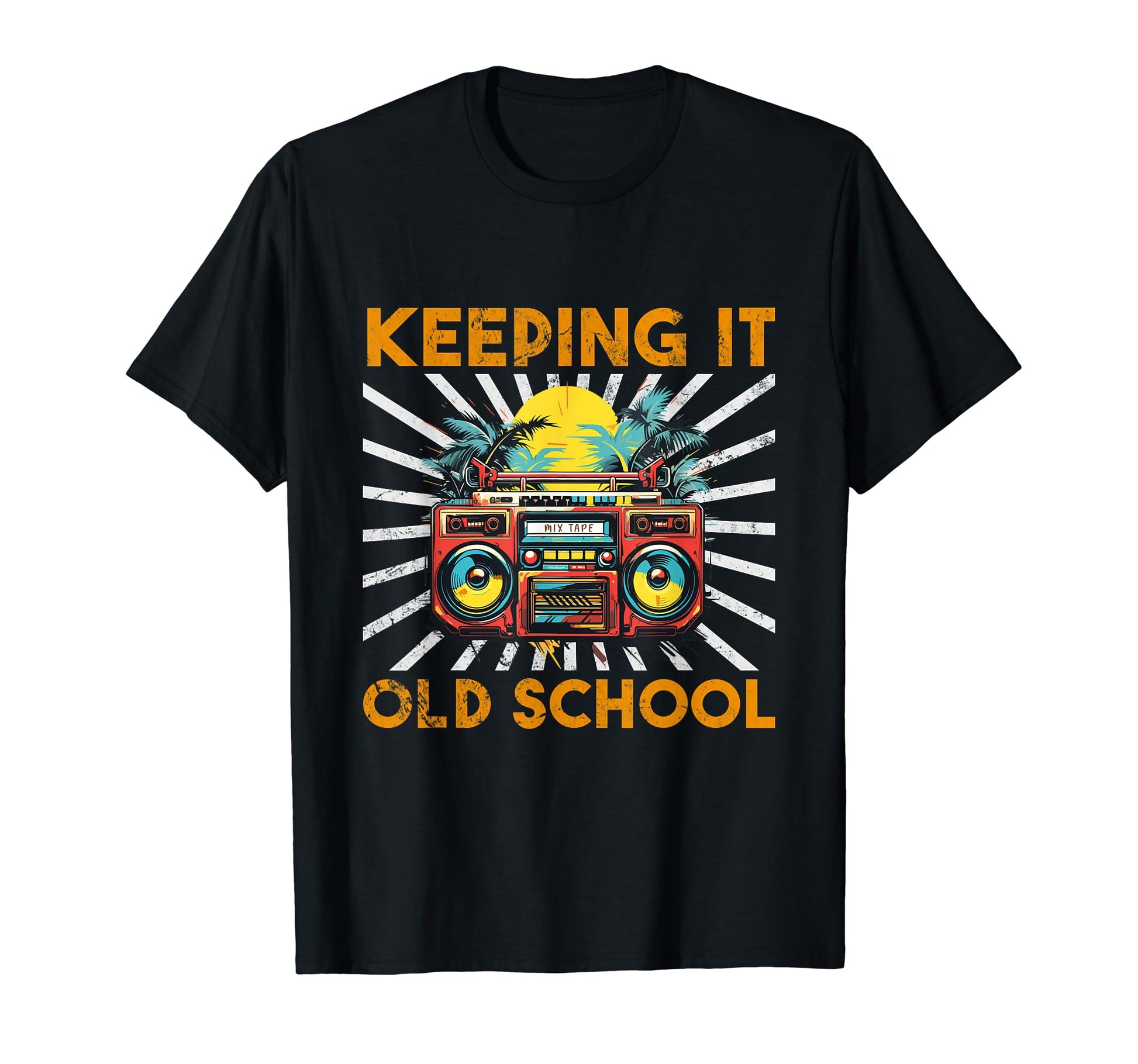 Old School 80S Hiphop 90S Cassette Player T-Shirt - Unique Graphic Unisex - T-Shirt, Sweatshirt, Hoodie