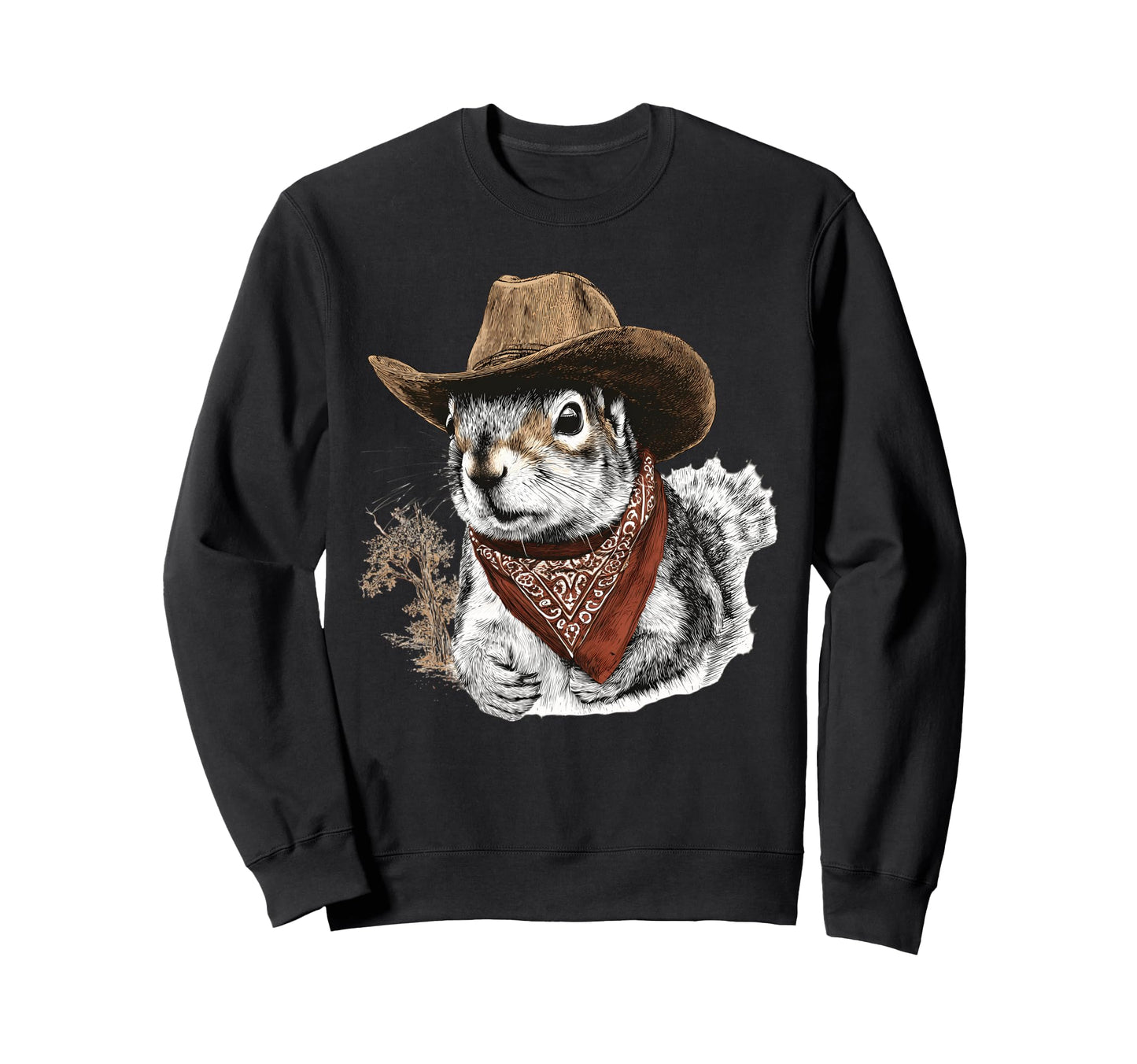 Squirrel Cowboy Rodeo Cowgirl Sweatshirt - Casual Everyday Wear Unisex - T-Shirt, Sweatshirt, Hoodie