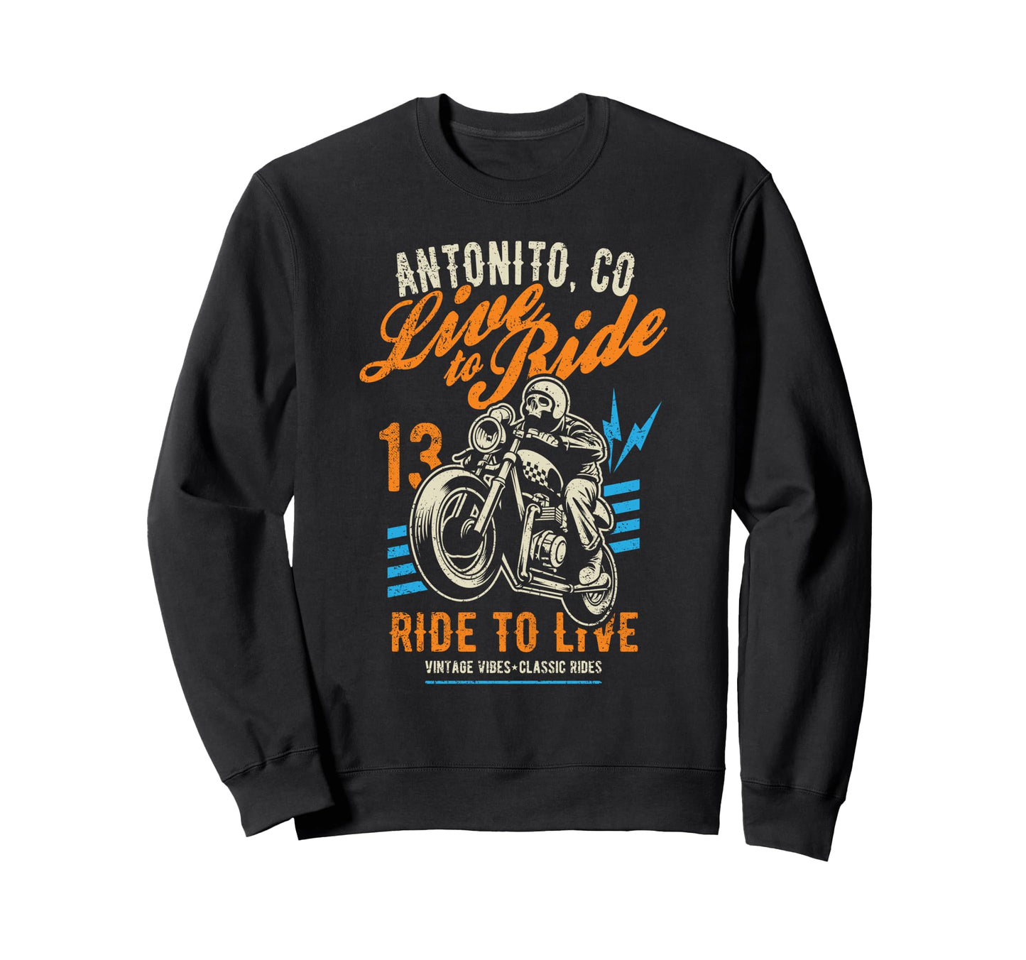 Antonito Colorado Usa Motorcycle Sweatshirt - Streetwear Style Unisex - T-Shirt, Sweatshirt, Hoodie