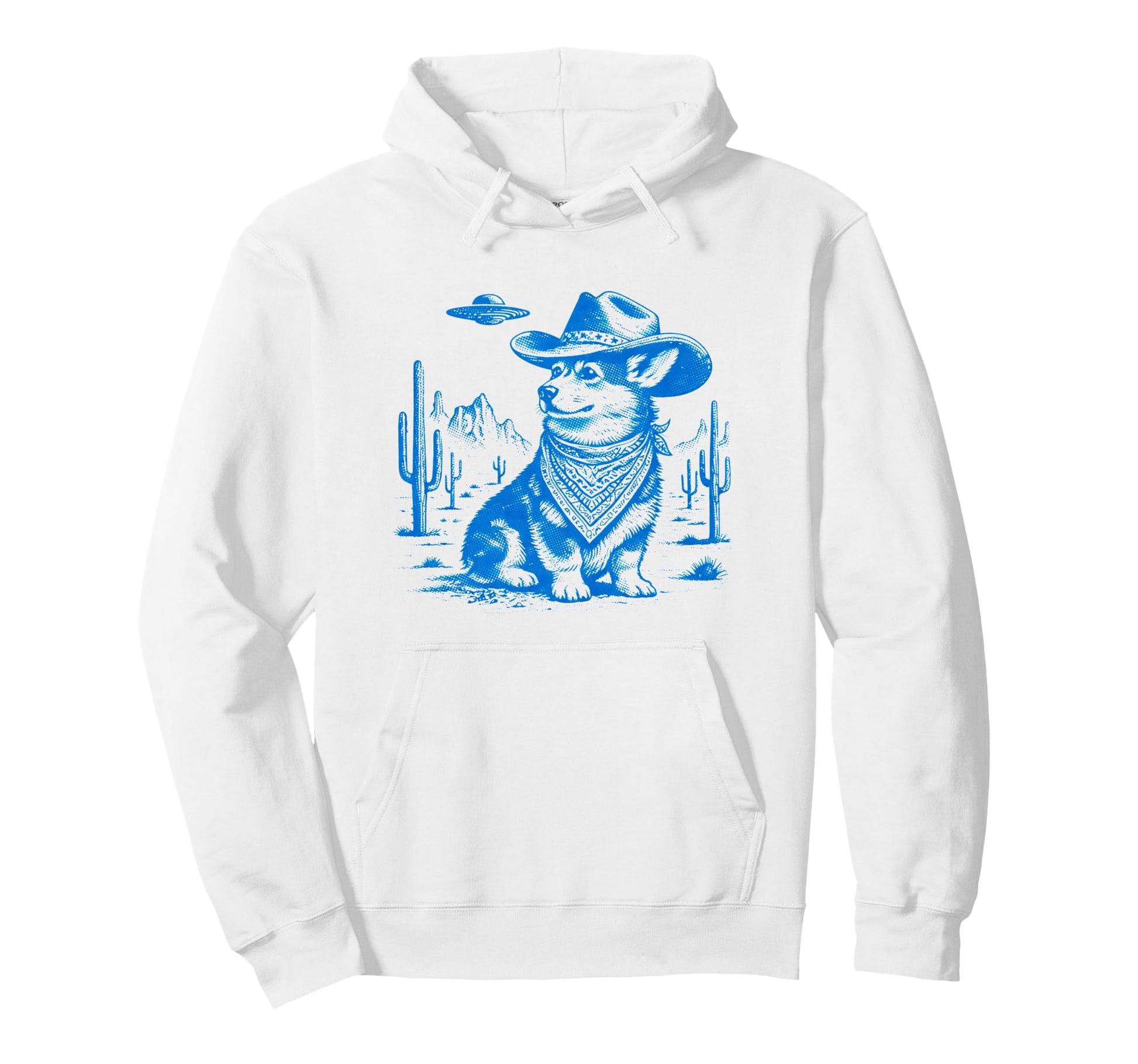 Funny Corgi Dog Cowboy Hoodie - Aesthetic Graphic Unisex - T-Shirt, Sweatshirt, Hoodie