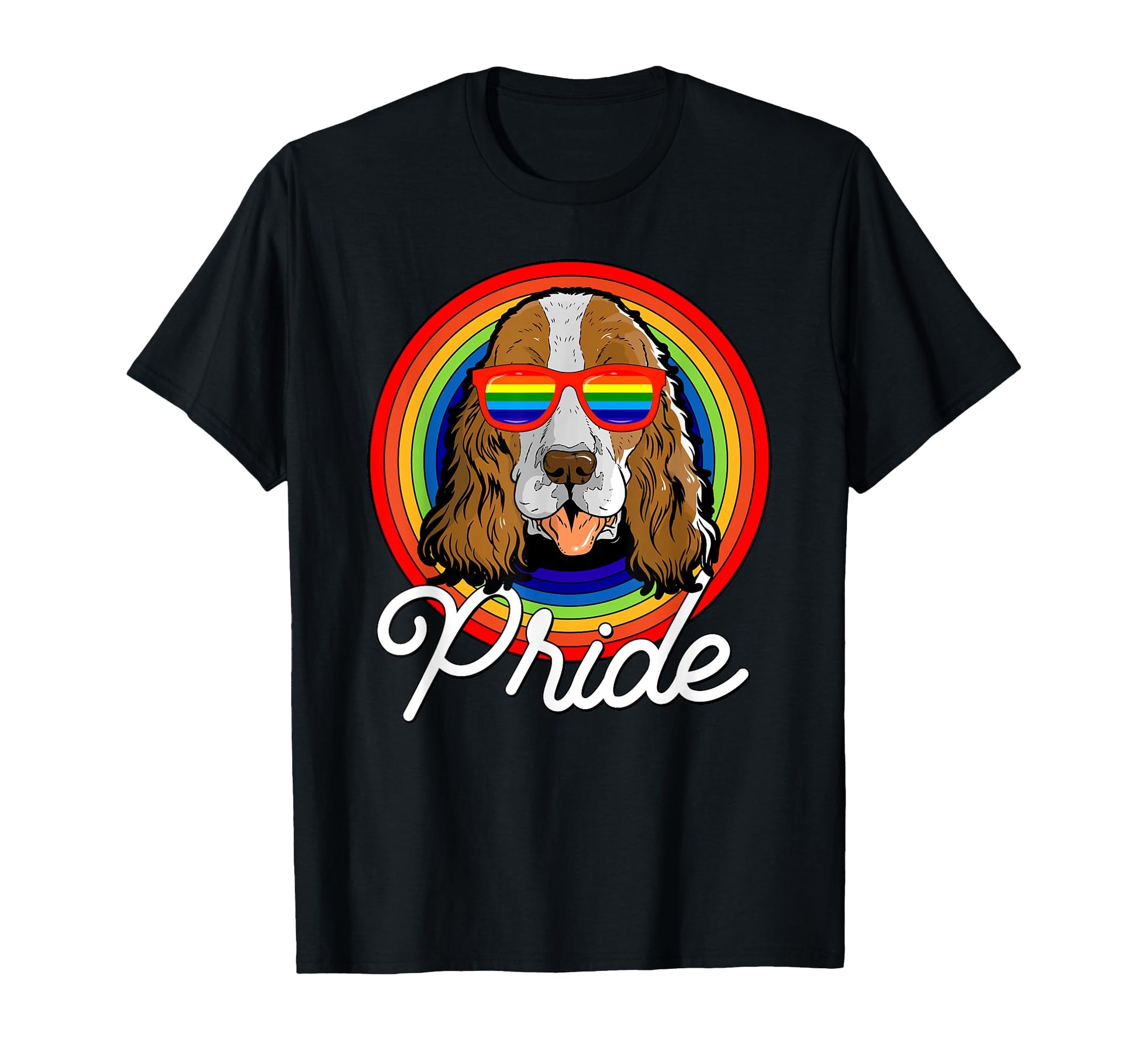 English Springer Spaniel Lgbt Pride T-Shirt - Novelty Apparel for Adults - T-Shirt, Sweatshirt, Hoodie