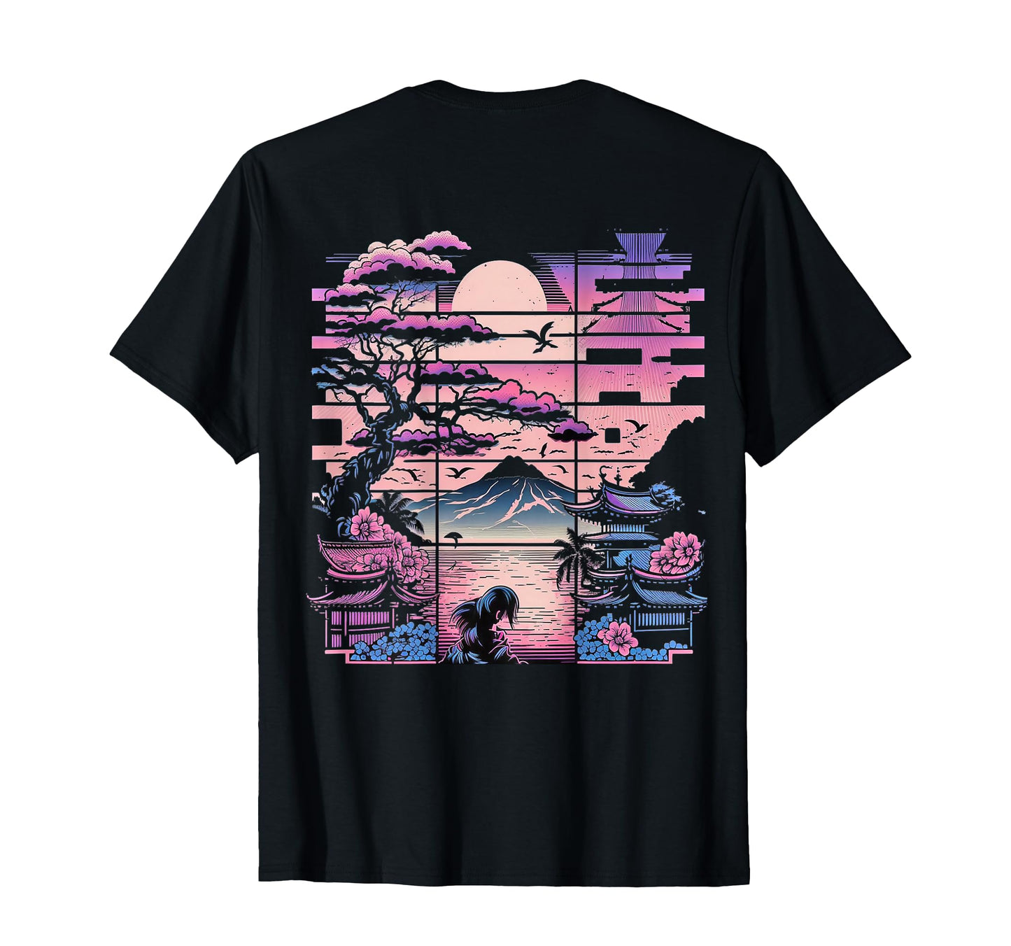Backprint Japan Aesthetic Vaporwave T-Shirt - Aesthetic Graphic Unisex - T-Shirt, Sweatshirt, Hoodie