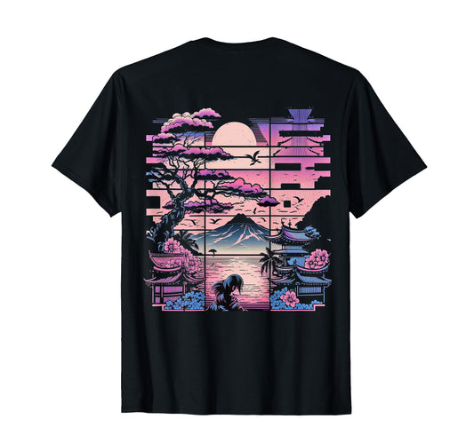 Backprint Japan Aesthetic Vaporwave T-Shirt - Aesthetic Graphic Unisex - T-Shirt, Sweatshirt, Hoodie