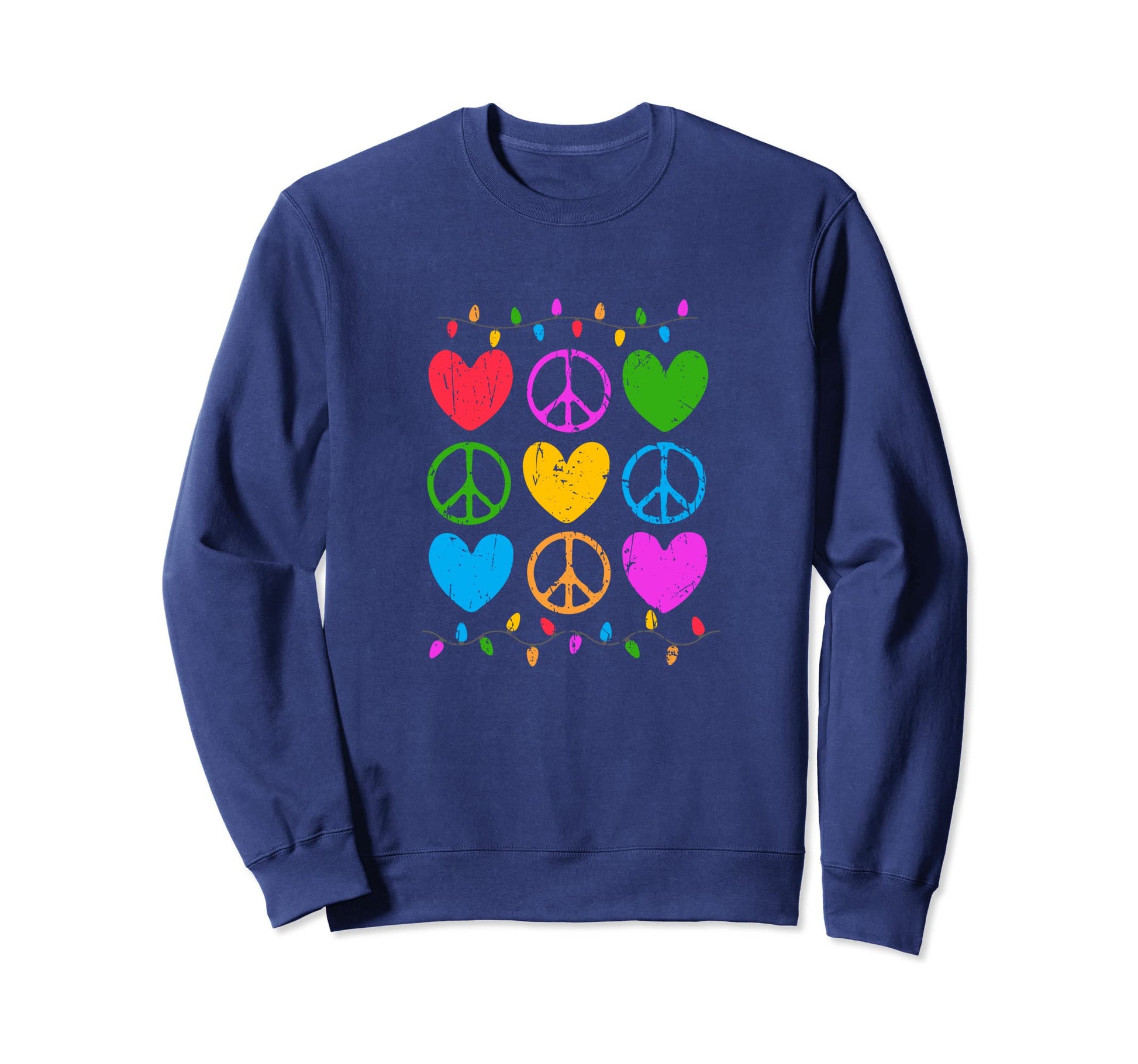 Peace Love Light Groovy Festive Sweatshirt - Streetwear Style for Adults - T-Shirt, Sweatshirt, Hoodie