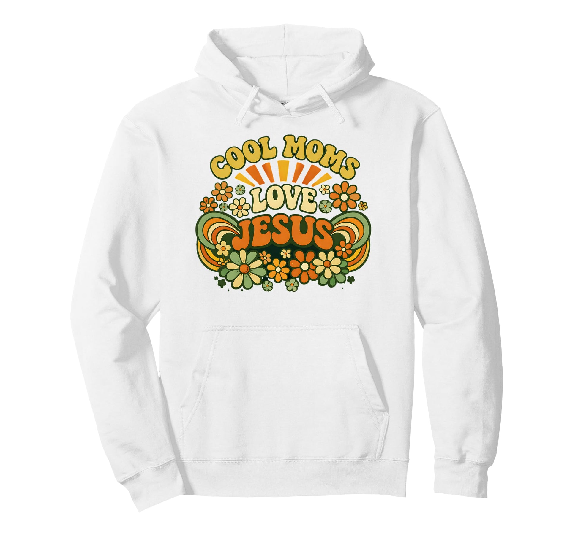 Moms Love Jesus Rainbow Trendy Popular Hoodie - Novelty Apparel Unisex - T-Shirt, Sweatshirt, Hoodie