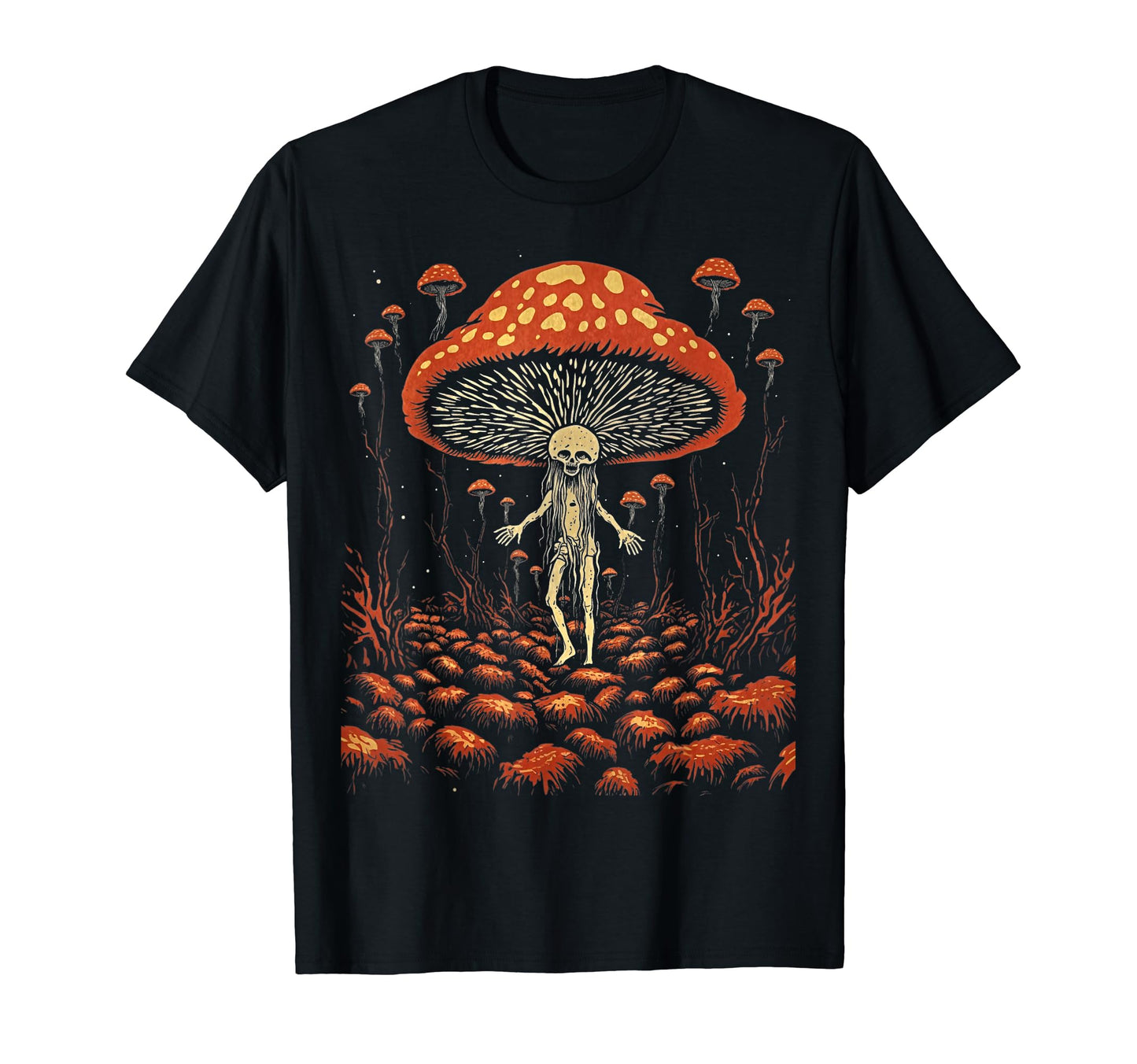 90S Grunge Mushrooms Distressed T-Shirt - Streetwear Style Unisex - T-Shirt, Sweatshirt, Hoodie