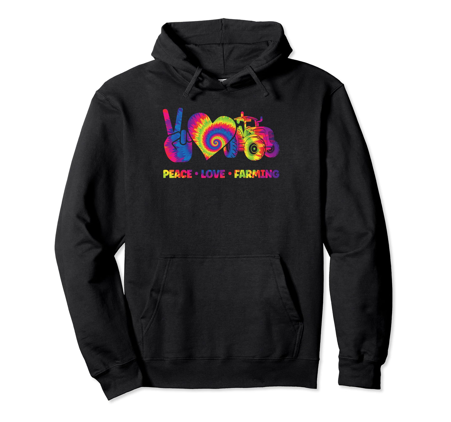 Farmer Tie Dye Peace Love Farming Hoodie - Minimalist Print Men Women - T-Shirt, Sweatshirt, Hoodie