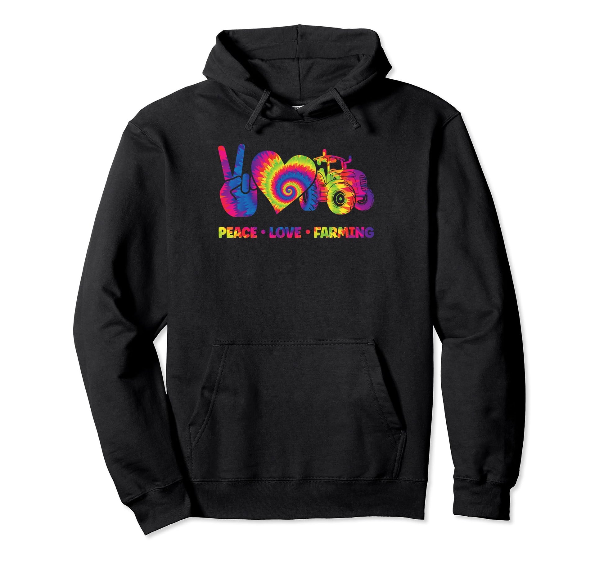 Farmer Tie Dye Peace Love Farming Hoodie - Minimalist Print Men Women - T-Shirt, Sweatshirt, Hoodie
