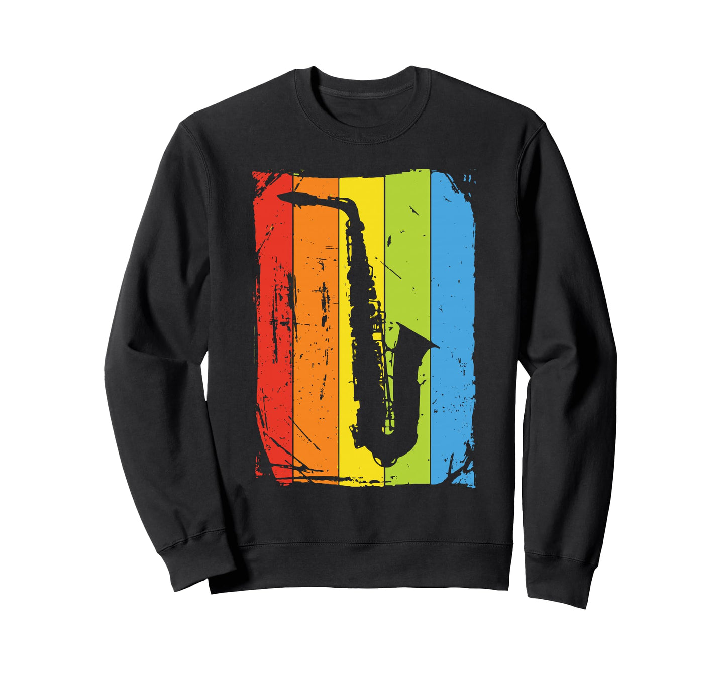 Rainbow Saxophone Sax Player Sweatshirt - Fun Novelty Design for Adults - T-Shirt, Sweatshirt, Hoodie