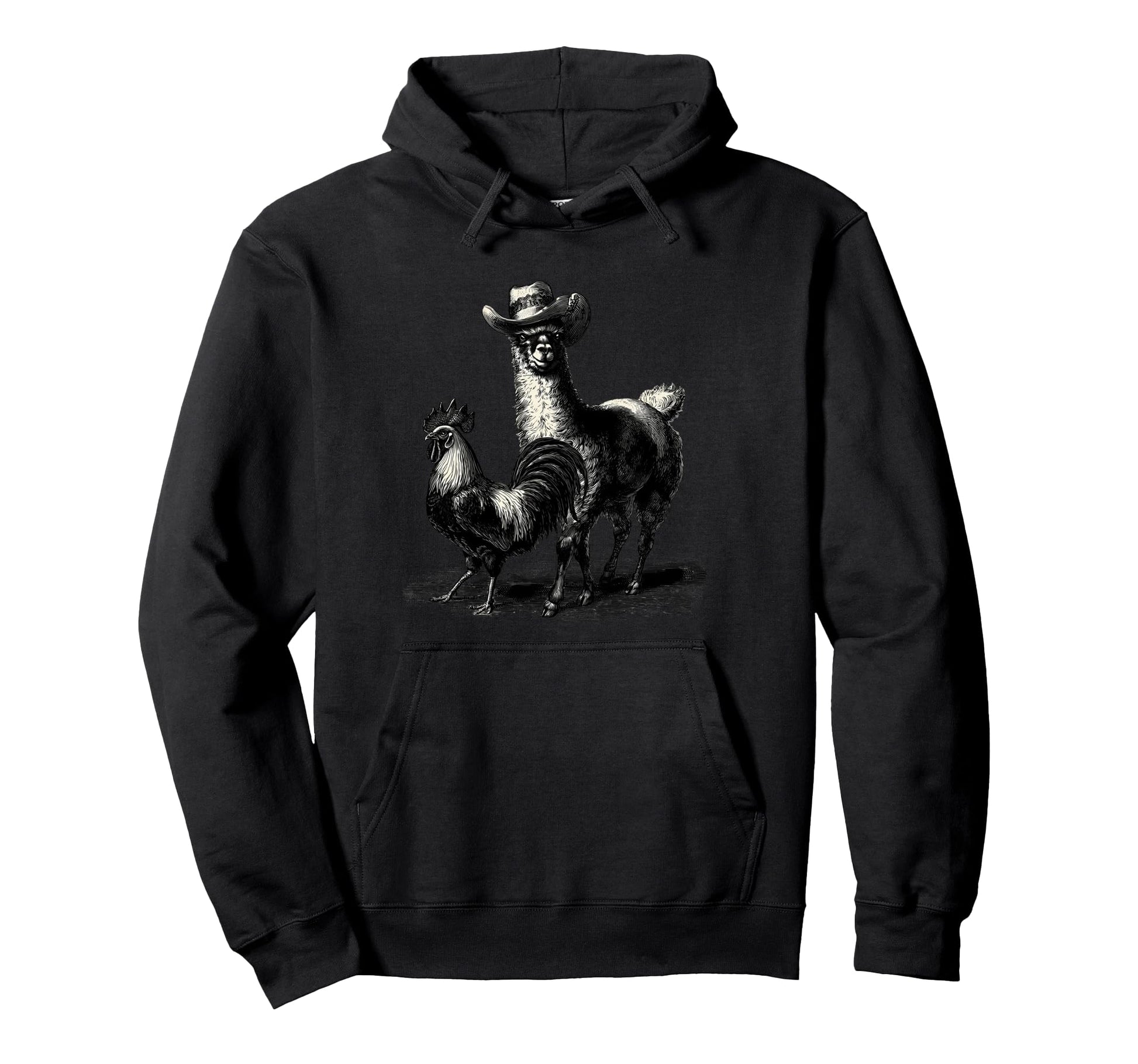 Country Cowboy Alpaca Llama Rodeo Hoodie - Fun Novelty Design Men Women - T-Shirt, Sweatshirt, Hoodie