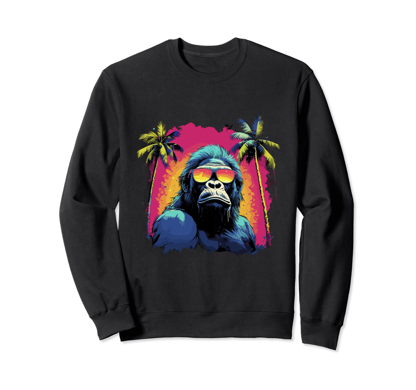 Funny Gorilla Vaporwave Sweatshirt - Aesthetic Graphic for Adults - T-Shirt, Sweatshirt, Hoodie