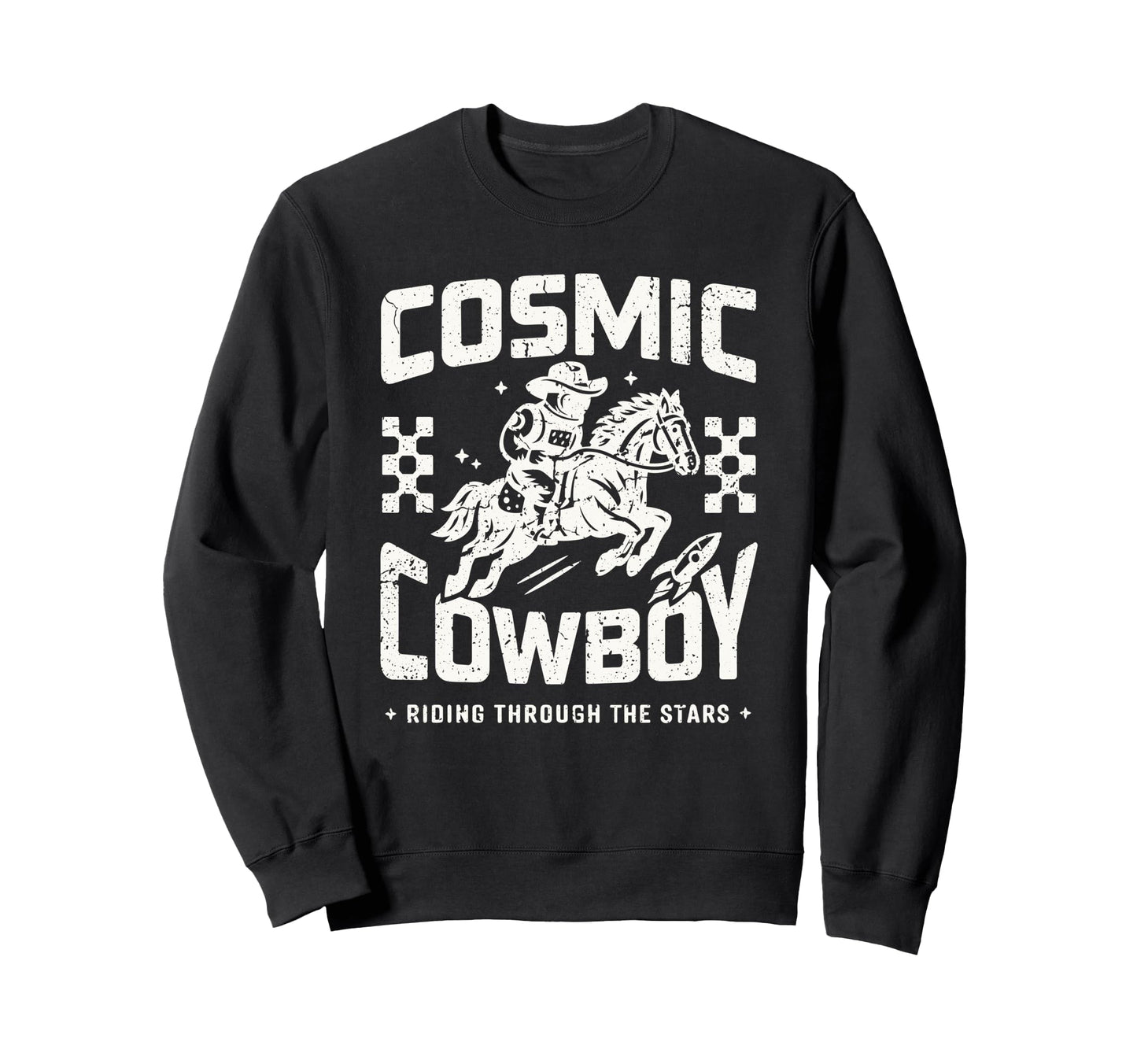 Space Western Aesthetic Sci Fi Cowboy Sweatshirt - Unique Graphic Men Women - T-Shirt, Sweatshirt, Hoodie
