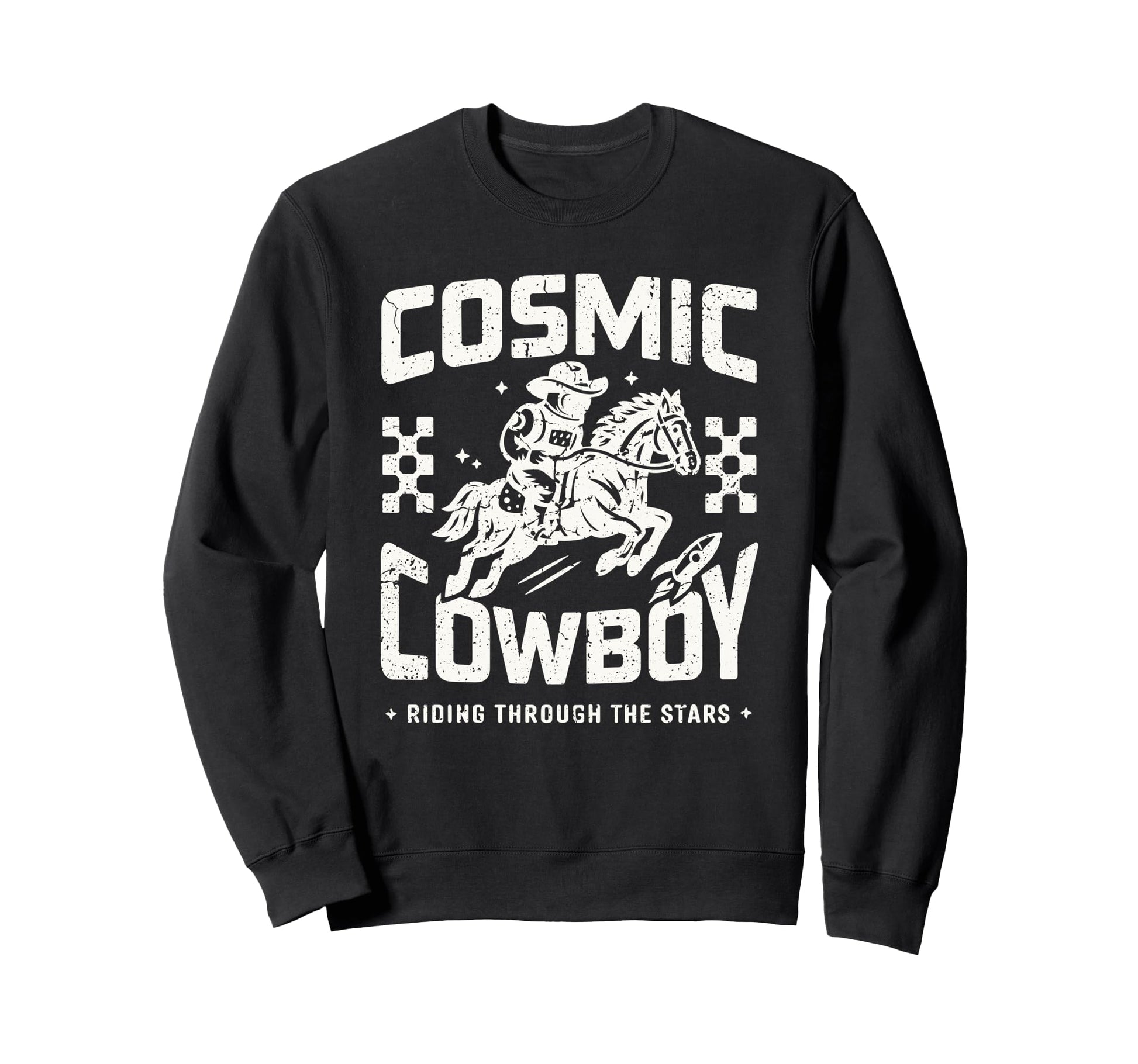 Space Western Aesthetic Sci Fi Cowboy Sweatshirt - Unique Graphic Men Women - T-Shirt, Sweatshirt, Hoodie