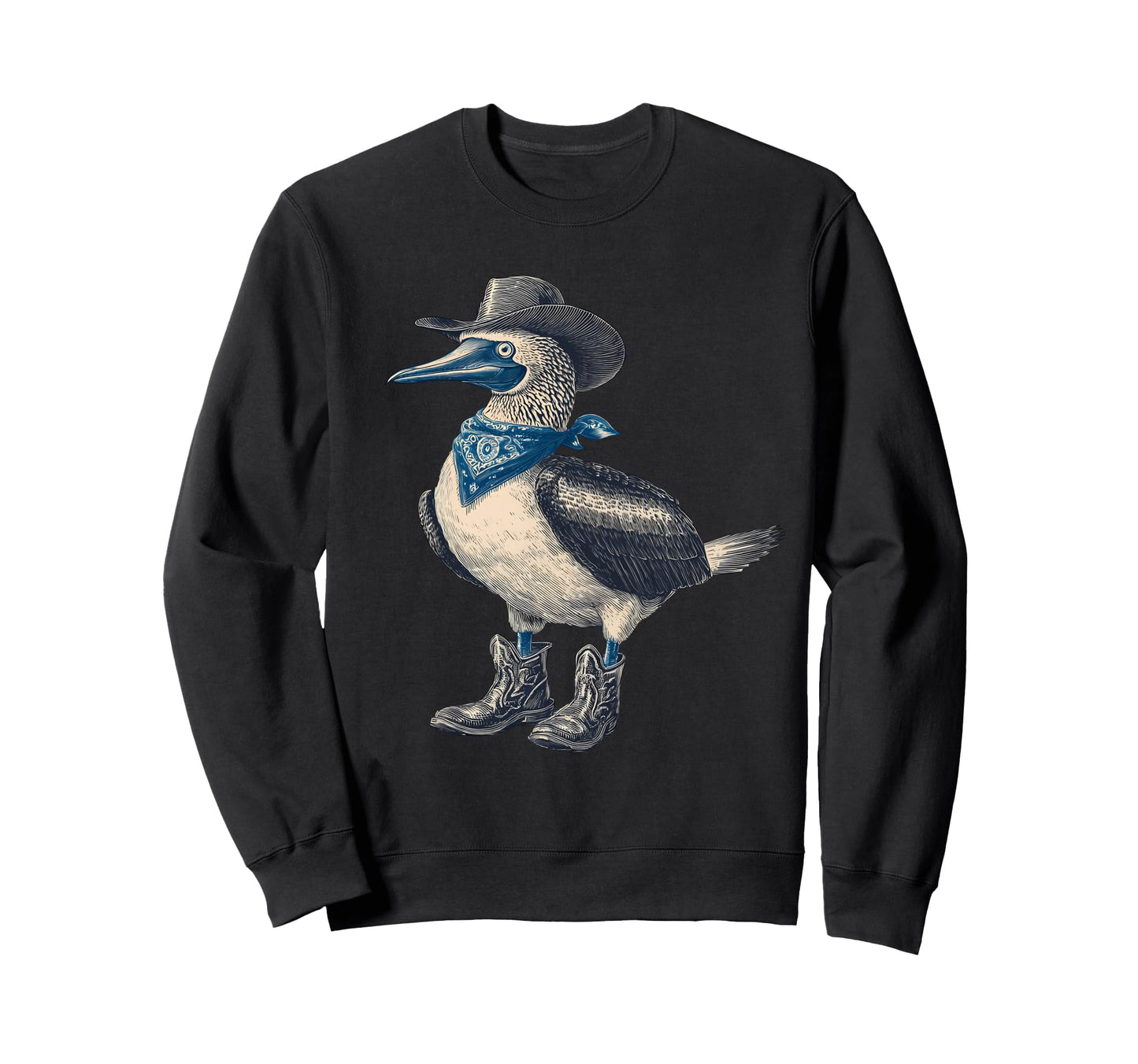 Blue Footed Booby Cowboy Cowgirl Sweatshirt - Unique Graphic for Adults - T-Shirt, Sweatshirt, Hoodie