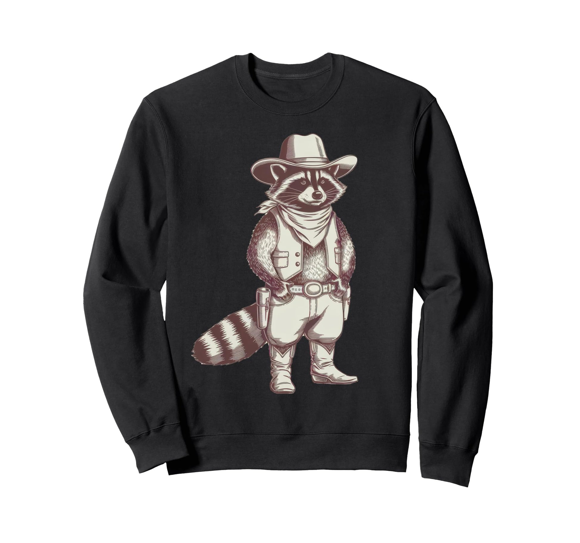 Raccoon Cowboy Cowgirl Trash Sweatshirt - Aesthetic Graphic for Adults - T-Shirt, Sweatshirt, Hoodie