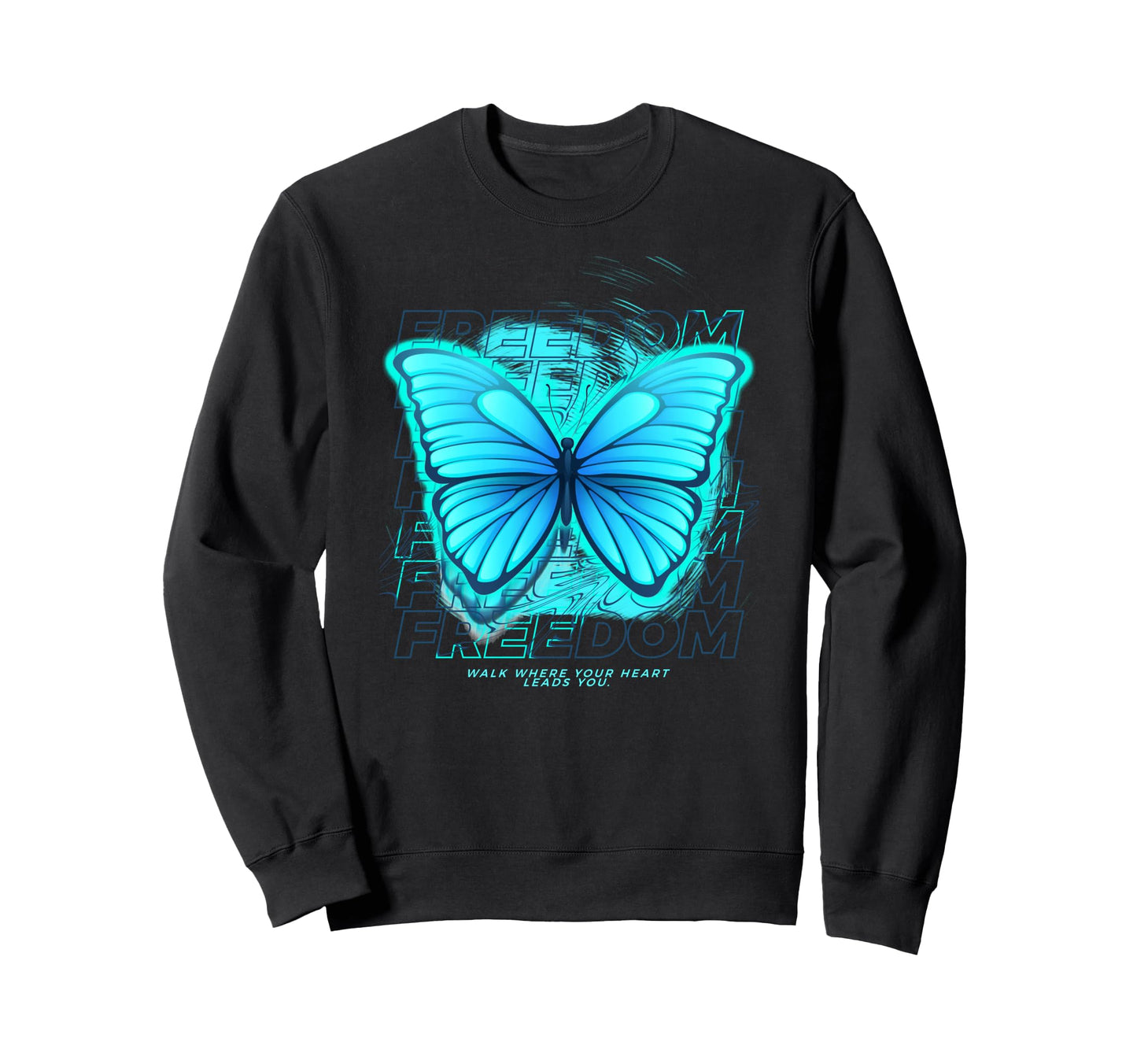 Butterfly Freedom Aesthetic Edgy Sweatshirt - Custom Art Print for Adults - T-Shirt, Sweatshirt, Hoodie