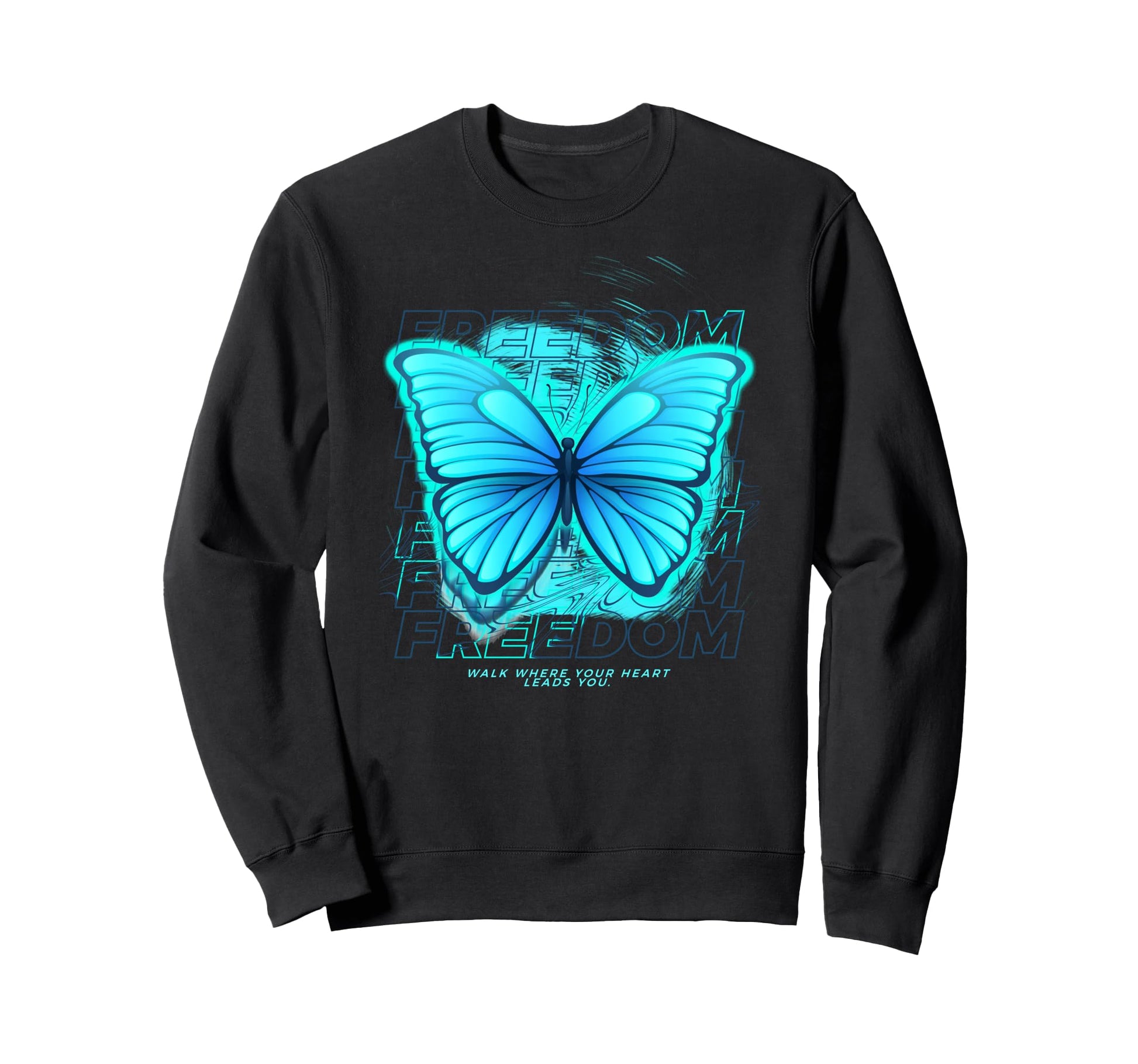Butterfly Freedom Aesthetic Edgy Sweatshirt - Custom Art Print for Adults - T-Shirt, Sweatshirt, Hoodie