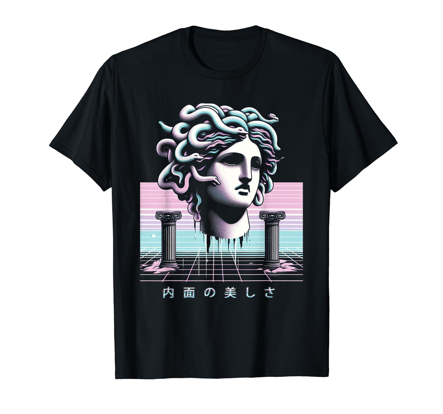 Medusa Statue Vaporwave Aesthetic T-Shirt - Unique Graphic Men Women - T-Shirt, Sweatshirt, Hoodie