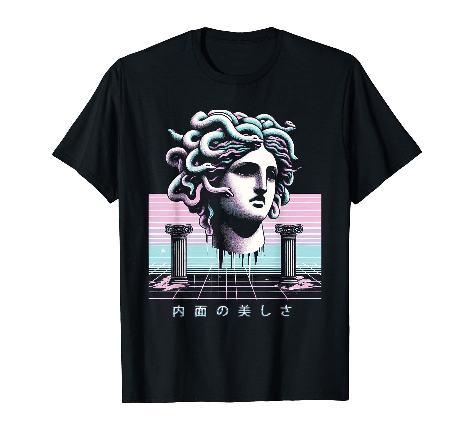 Medusa Statue Vaporwave Aesthetic T-Shirt - Unique Graphic Men Women - T-Shirt, Sweatshirt, Hoodie