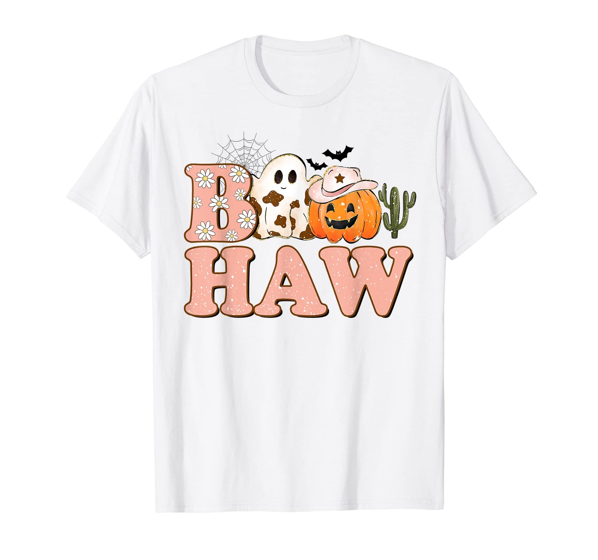 Funny Boo Haw Western Howdy Pumpkin T-Shirt - Graphic Print Unisex - T-Shirt, Sweatshirt, Hoodie