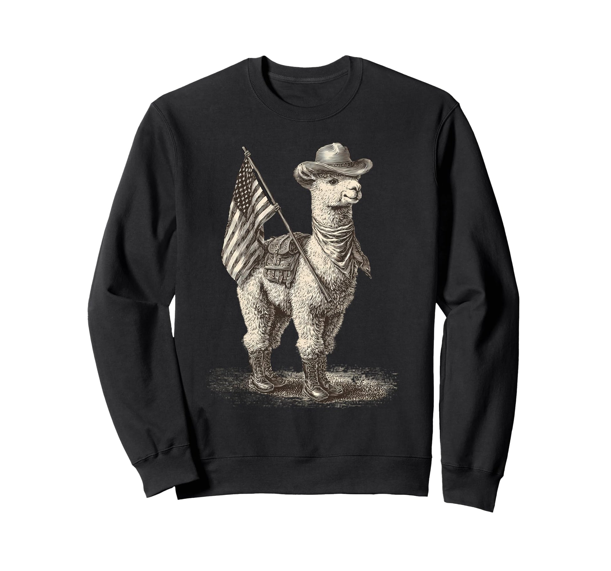 Llama Cowboy Rodeo Cowgirl Western Sweatshirt - Trendy Graphic for Adults - T-Shirt, Sweatshirt, Hoodie