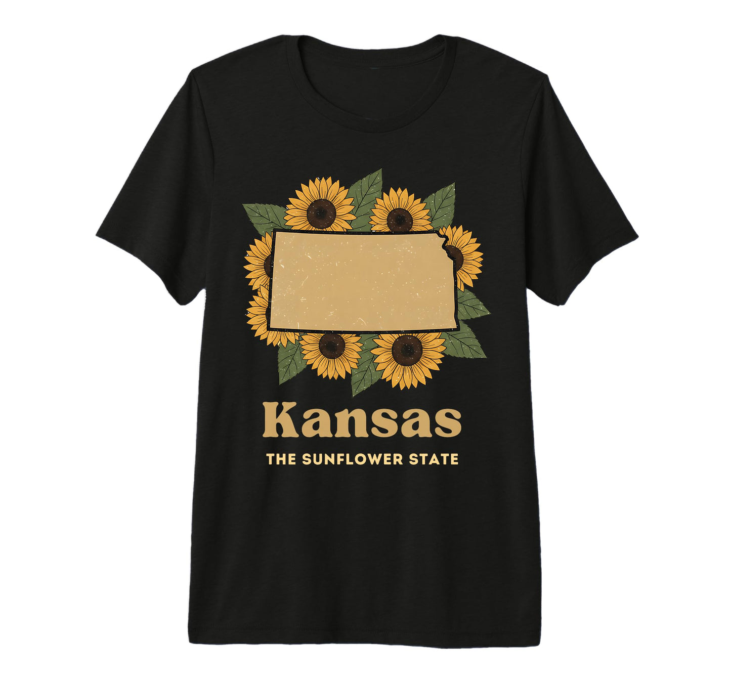 Kansas Sunflower State Floral T-Shirt - Casual Everyday Wear for Adults - T-Shirt, Sweatshirt, Hoodie