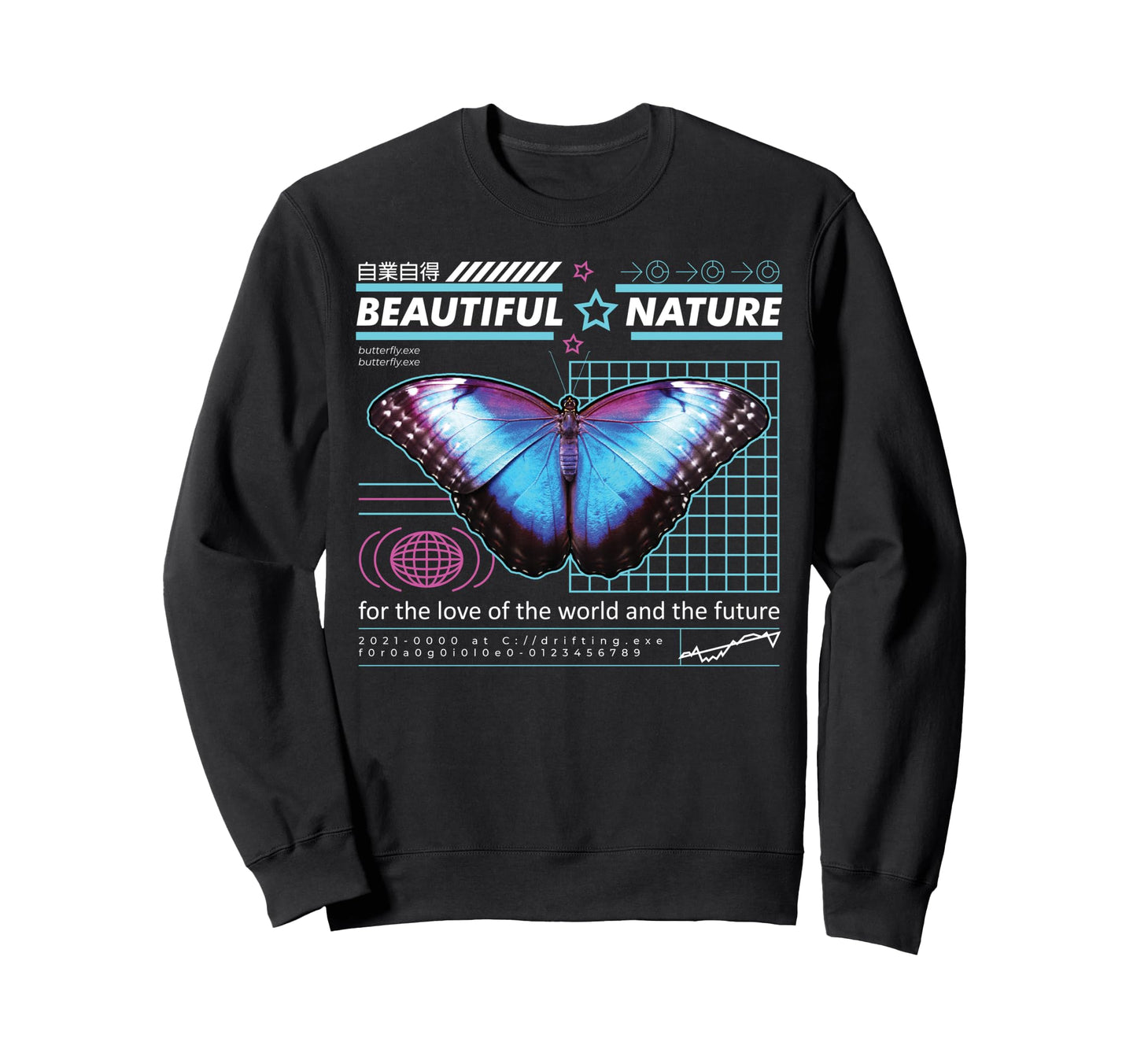 Vaporwave Beautiful Nature Sweatshirt - Casual Everyday Wear Men Women - T-Shirt, Sweatshirt, Hoodie