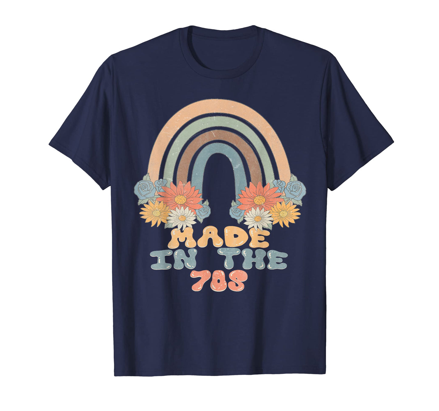 Born 70S Rainbow Hippie Groovy T-Shirt - Fun Novelty Design for Adults - T-Shirt, Sweatshirt, Hoodie