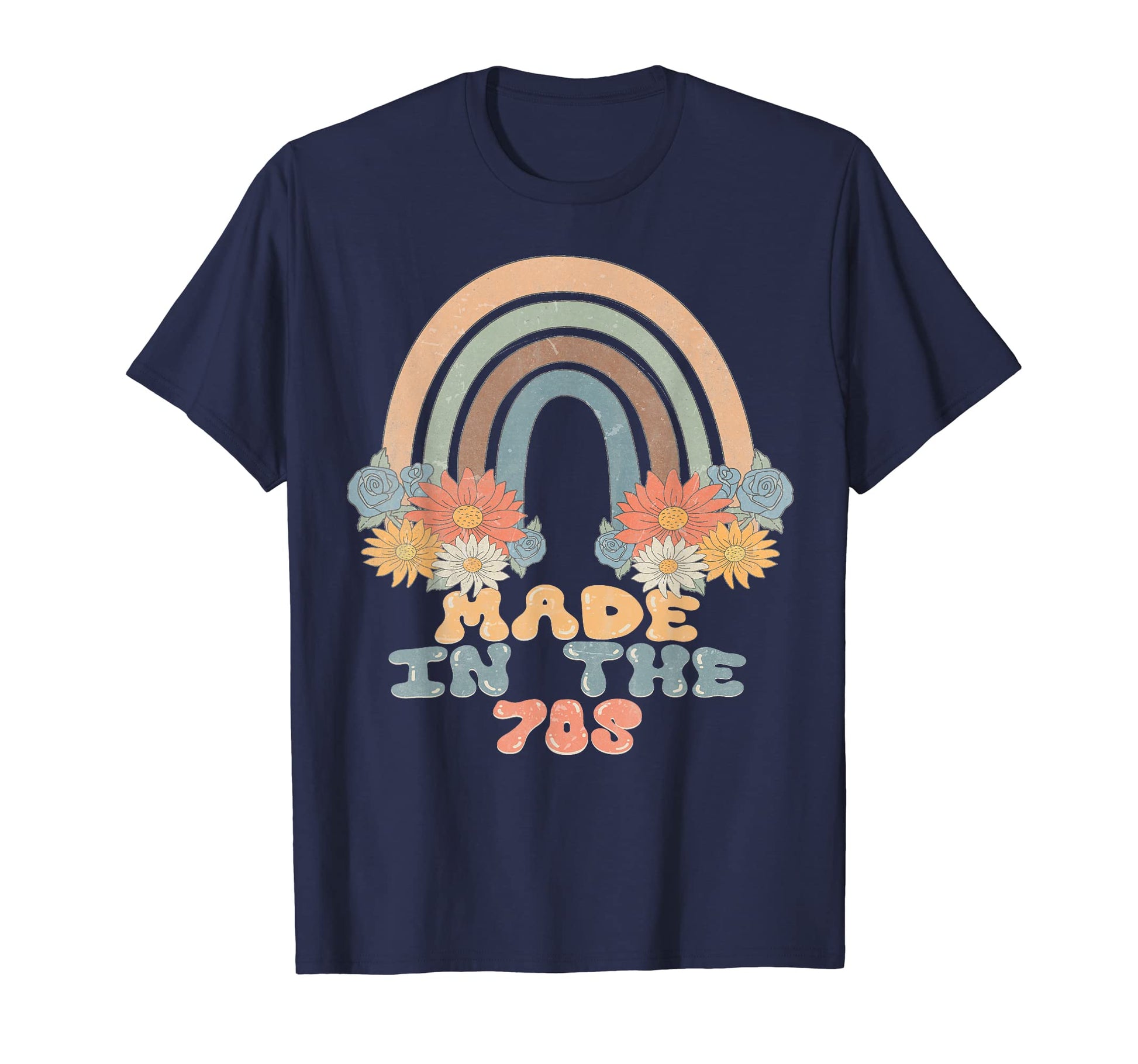 Born 70S Rainbow Hippie Groovy T-Shirt - Fun Novelty Design for Adults - T-Shirt, Sweatshirt, Hoodie