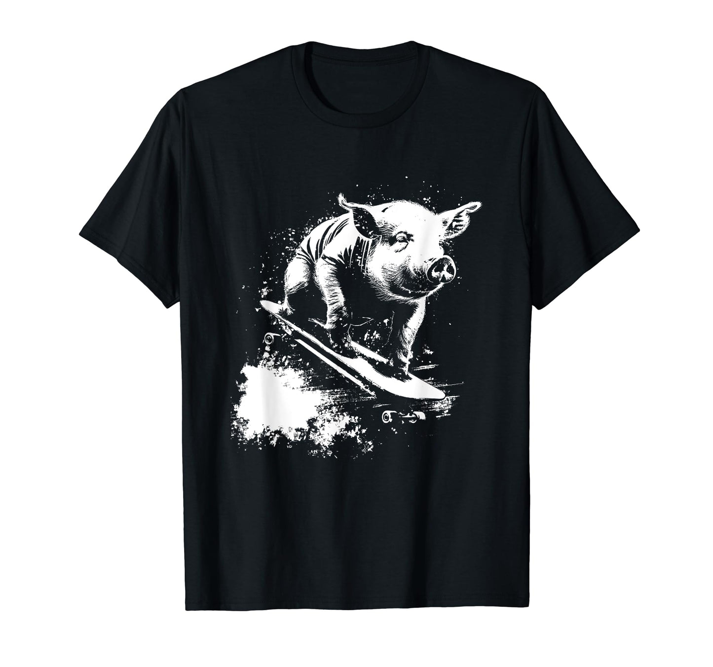 Funny Pig Riding Skateboard 90S Grunge Art T-Shirt - Trendy Graphic Unisex - T-Shirt, Sweatshirt, Hoodie