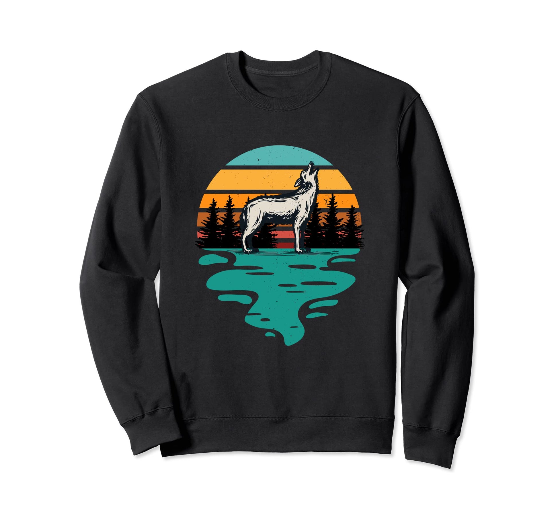 Hiking Wolf Hiker Camping Outdoor Sweatshirt - Trendy Graphic for Adults - T-Shirt, Sweatshirt, Hoodie