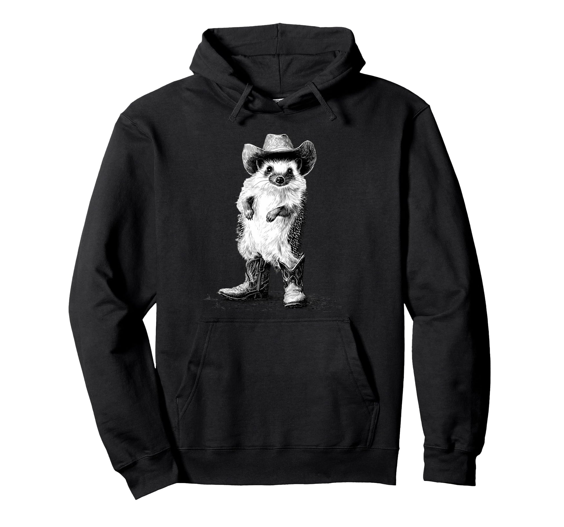 Hedgehog Cowboy Rodeo Cowgirl Western Hoodie - Trendy Graphic Men Women - T-Shirt, Sweatshirt, Hoodie