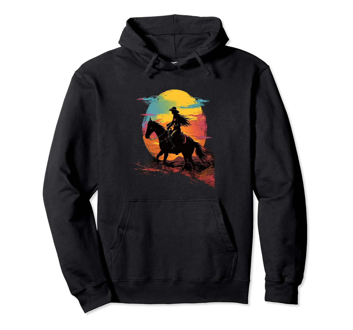 Horse Riding Rodeo Cowgirl Western Hoodie - Aesthetic Graphic Men Women - T-Shirt, Sweatshirt, Hoodie