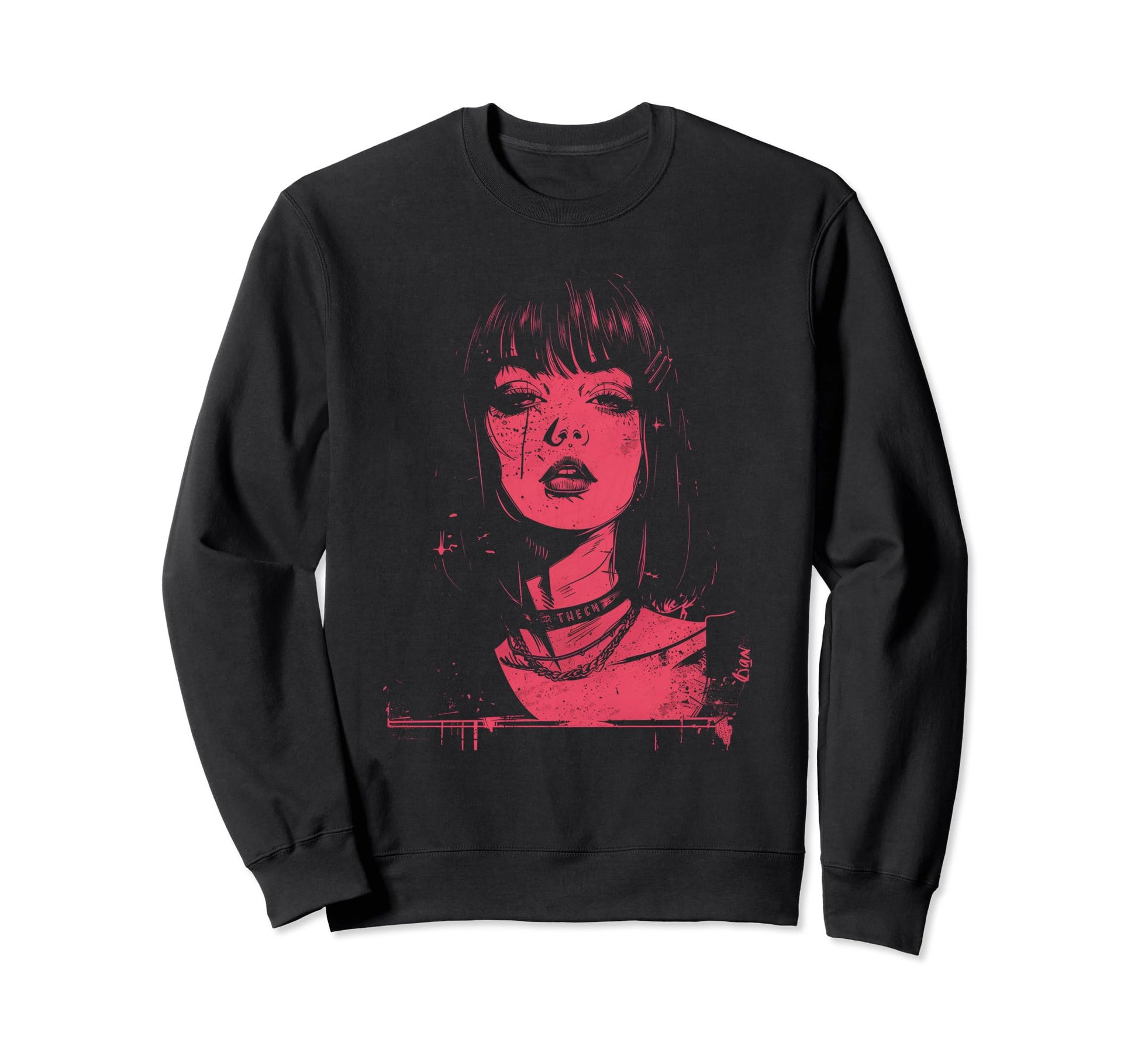 Goth Grunge Demon Anime Waifu Sweatshirt - Minimalist Print Men Women - T-Shirt, Sweatshirt, Hoodie