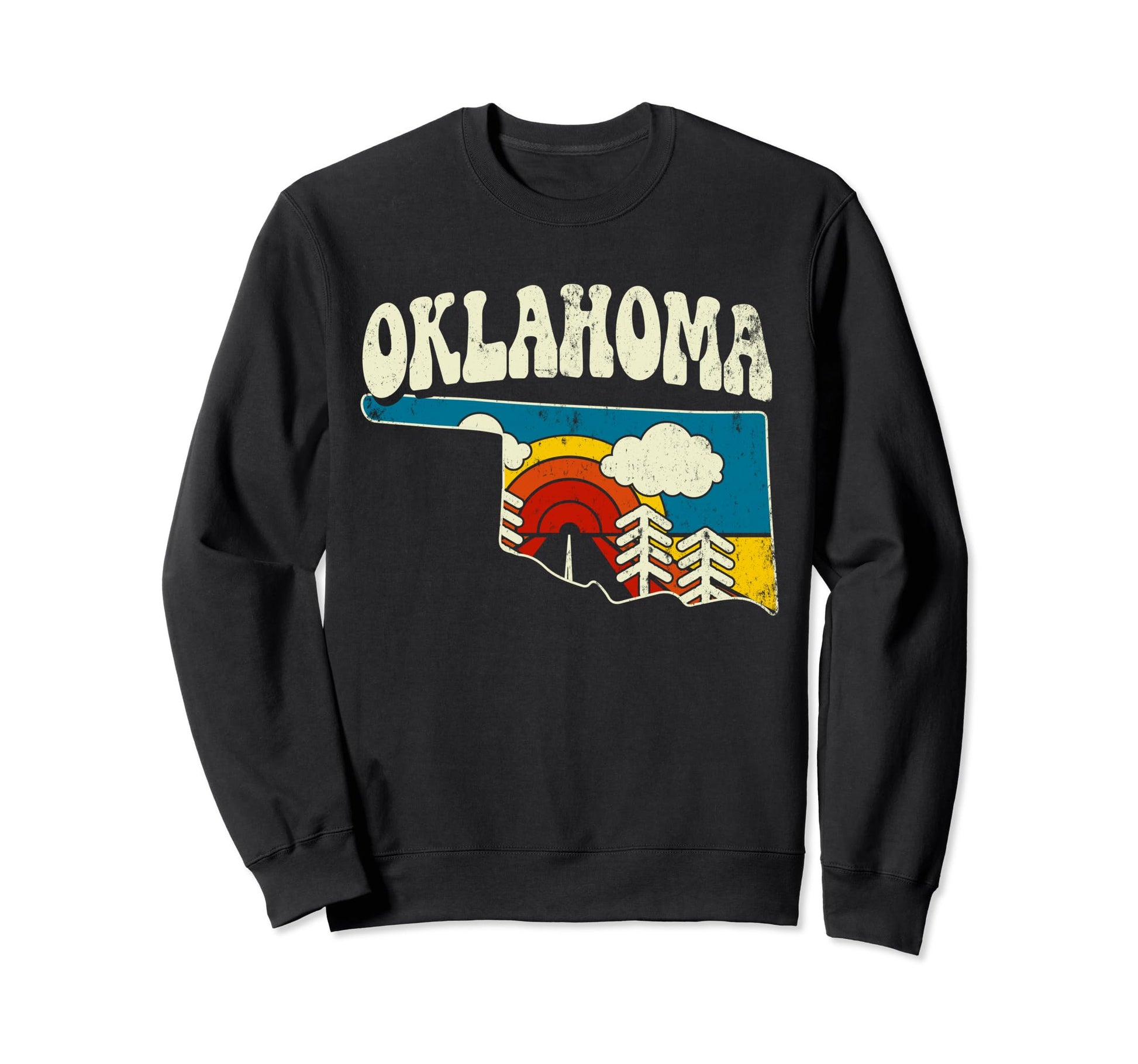 Oklahoma State Rainbow Hippie 70S Sweatshirt - Novelty Apparel Men Women - T-Shirt, Sweatshirt, Hoodie