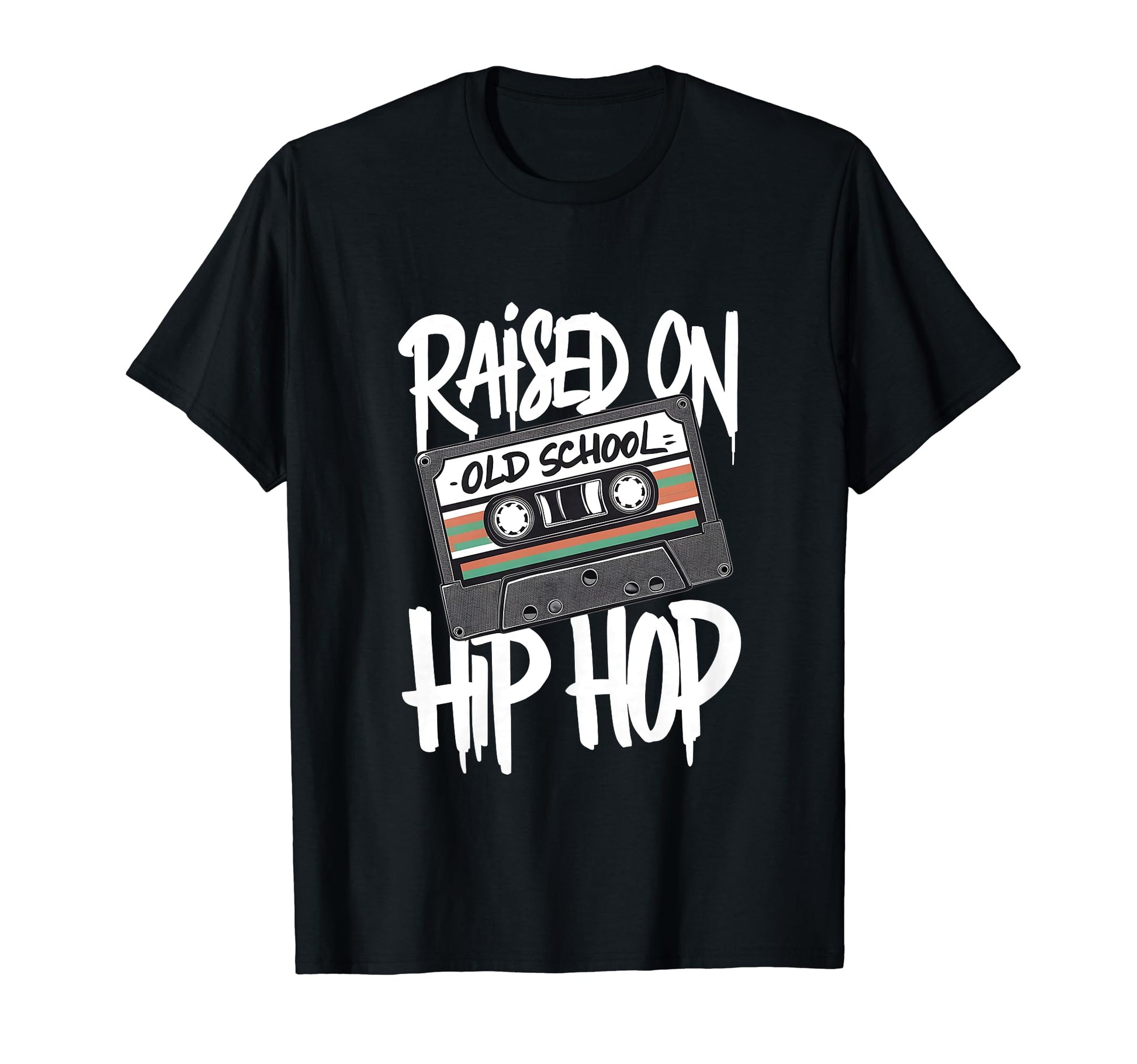 Raised Old School Hip Hop Cassette Dope T-Shirt - Custom Art Print Unisex - T-Shirt, Sweatshirt, Hoodie