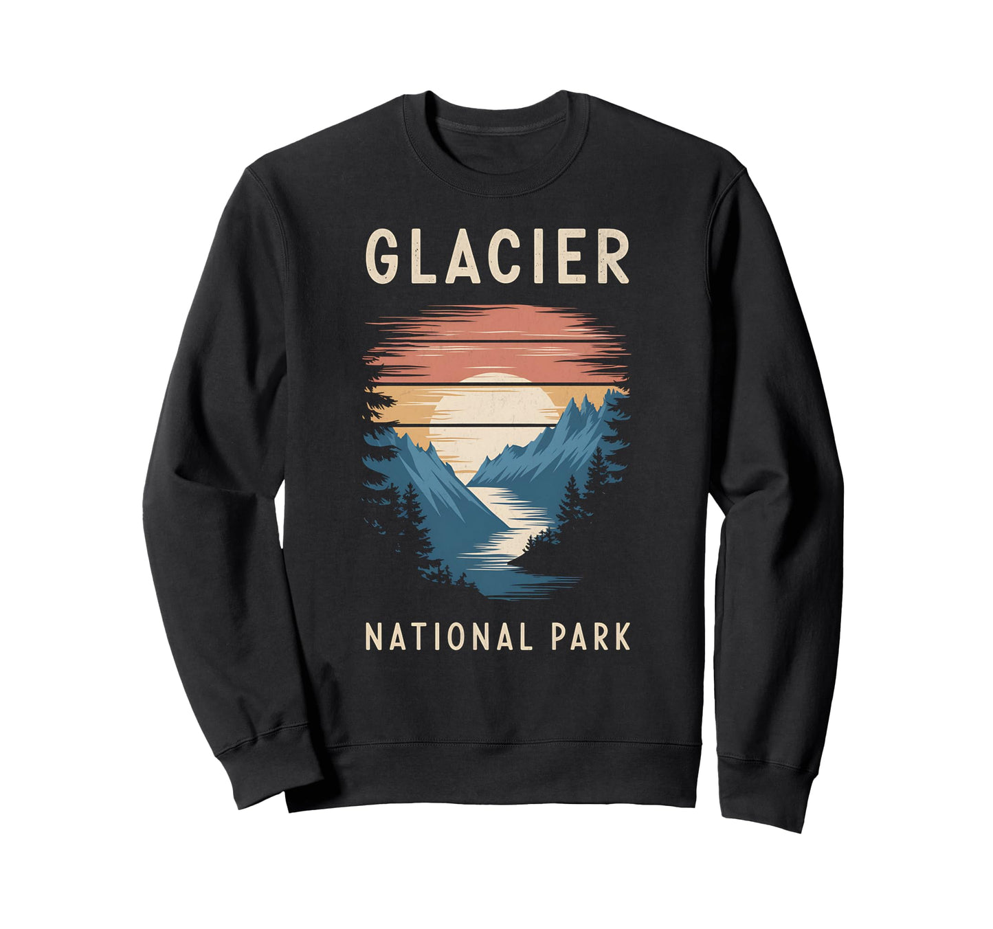 Sunset Glacier National Park Sweatshirt - Custom Art Print for Adults - T-Shirt, Sweatshirt, Hoodie