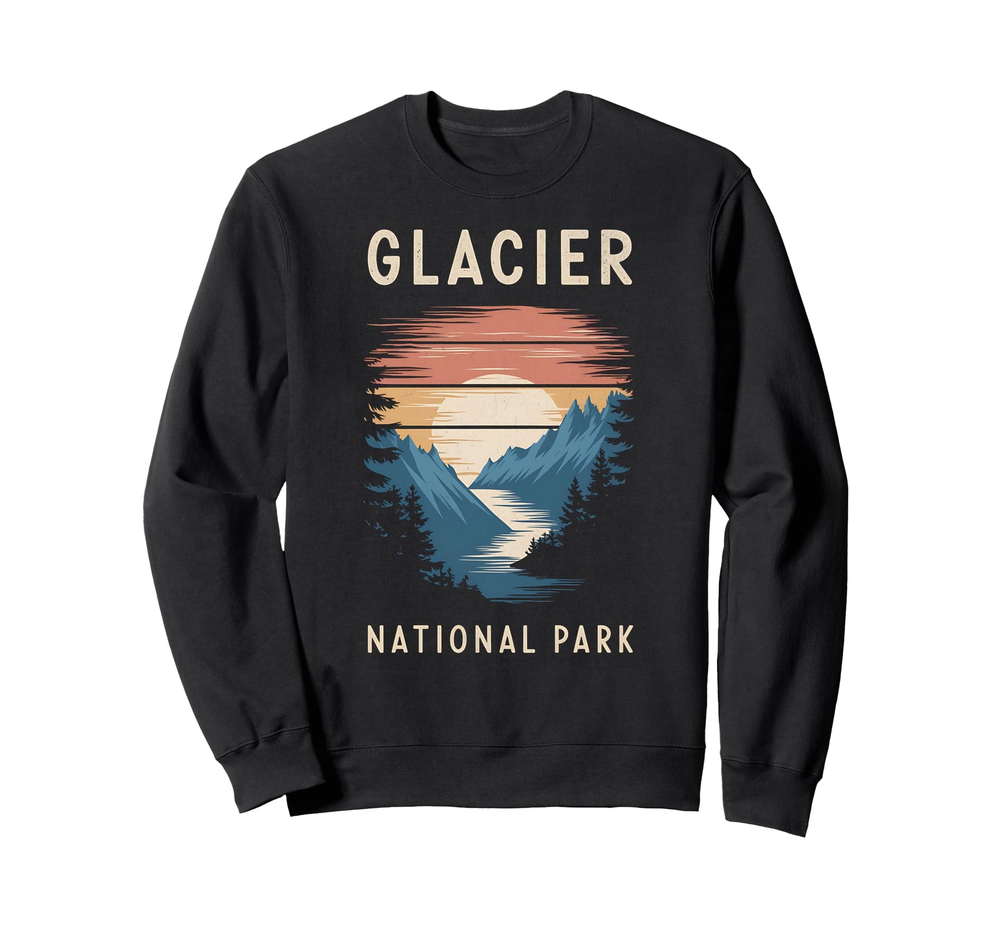 Sunset Glacier National Park Sweatshirt - Custom Art Print for Adults - T-Shirt, Sweatshirt, Hoodie