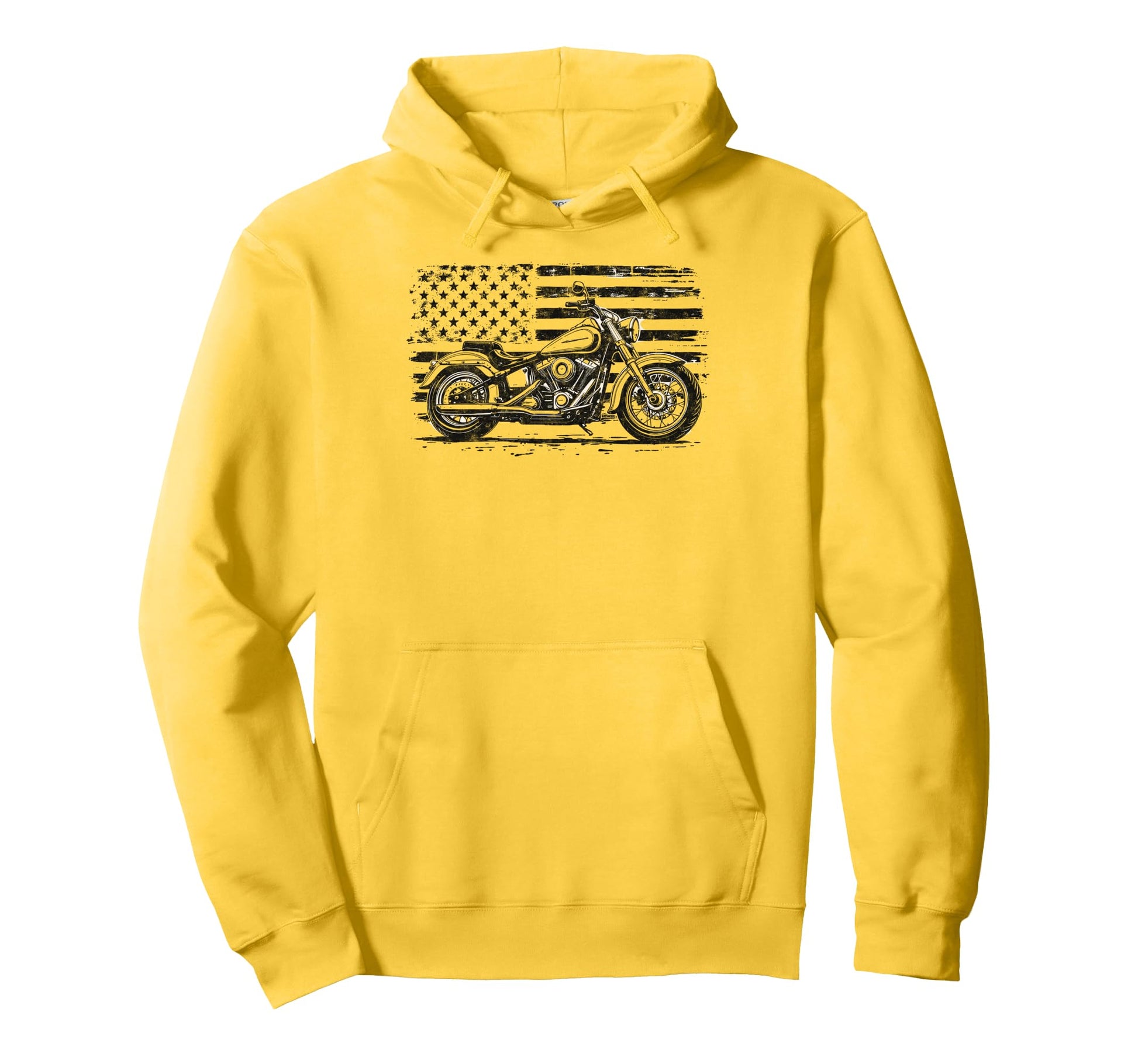 Us Flag Biker Riding Lover Hoodie - Casual Everyday Wear for Adults - T-Shirt, Sweatshirt, Hoodie