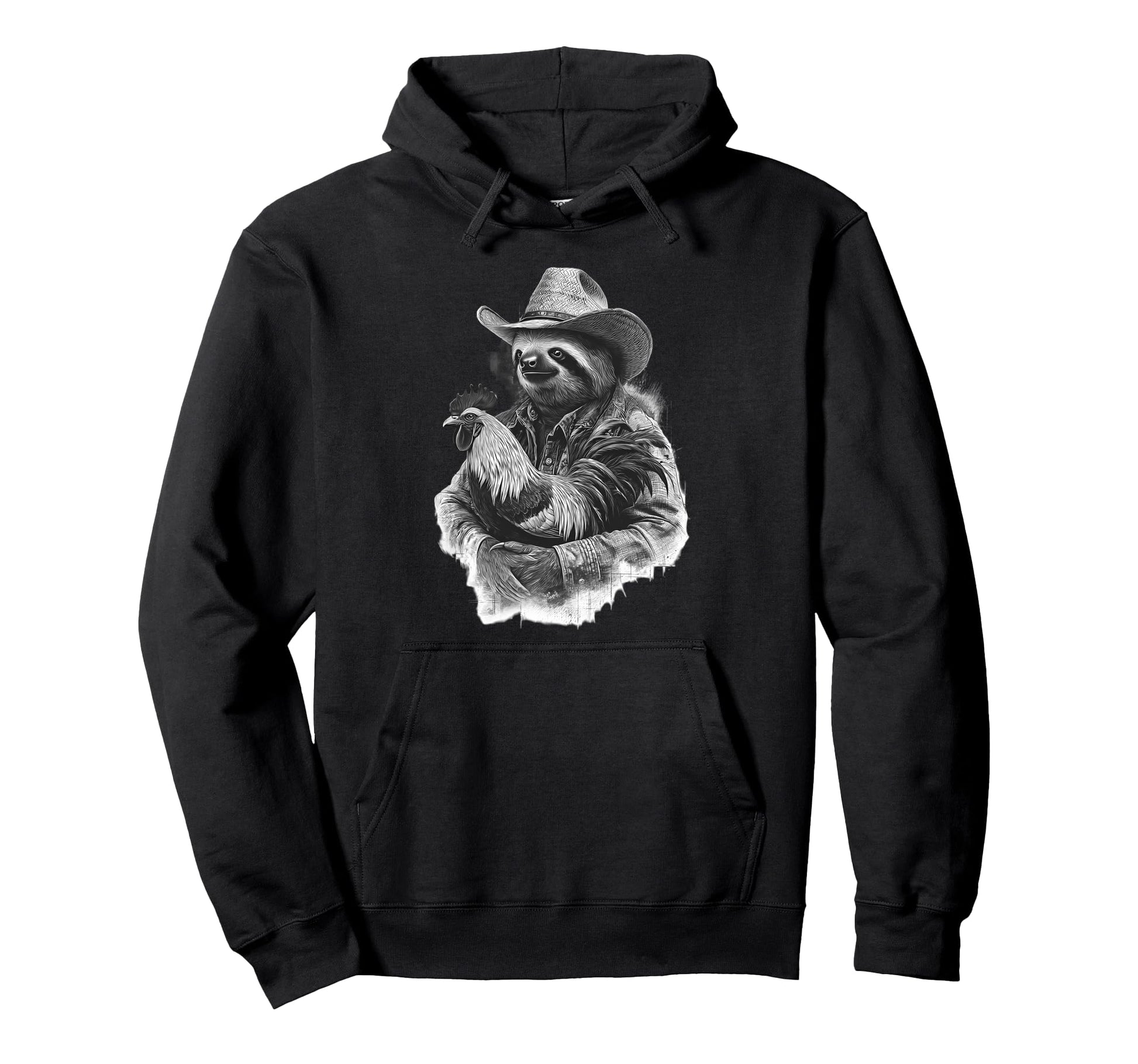 Sloth Cowboy Rodeo Cowgirl Western Hoodie - Novelty Apparel for Adults - T-Shirt, Sweatshirt, Hoodie