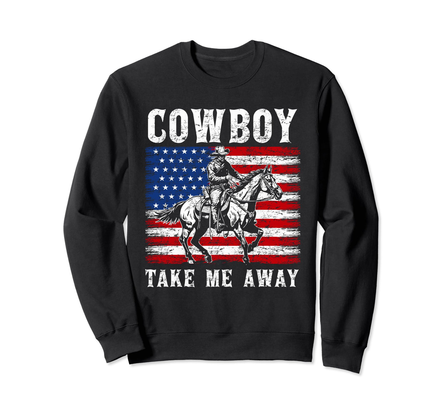 Western Country Usa Flag Sweatshirt - Casual Everyday Wear for Adults - T-Shirt, Sweatshirt, Hoodie