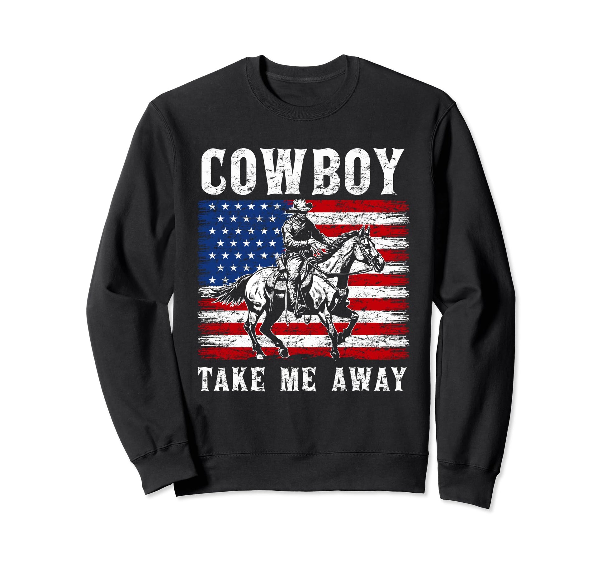Western Country Usa Flag Sweatshirt - Casual Everyday Wear for Adults - T-Shirt, Sweatshirt, Hoodie