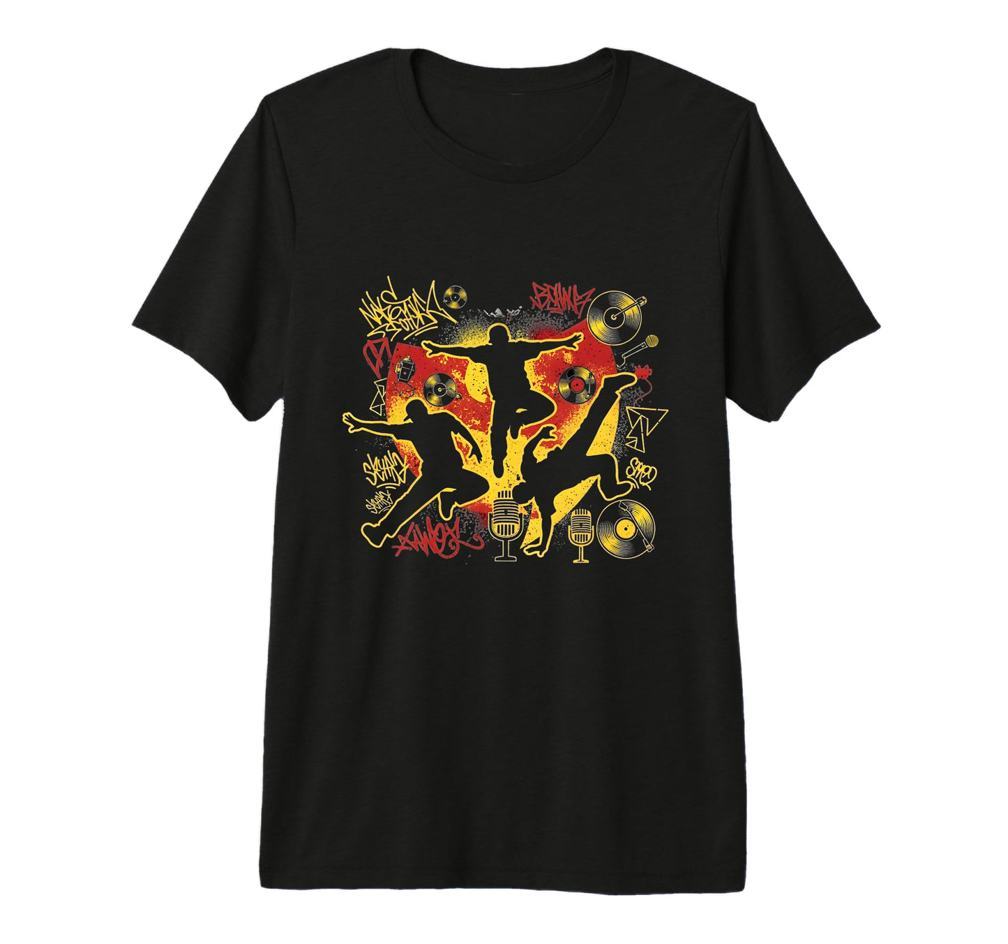 Old School Hip Hop Rapper Tees Tri T-Shirt - Custom Art Print for Adults - T-Shirt, Sweatshirt, Hoodie